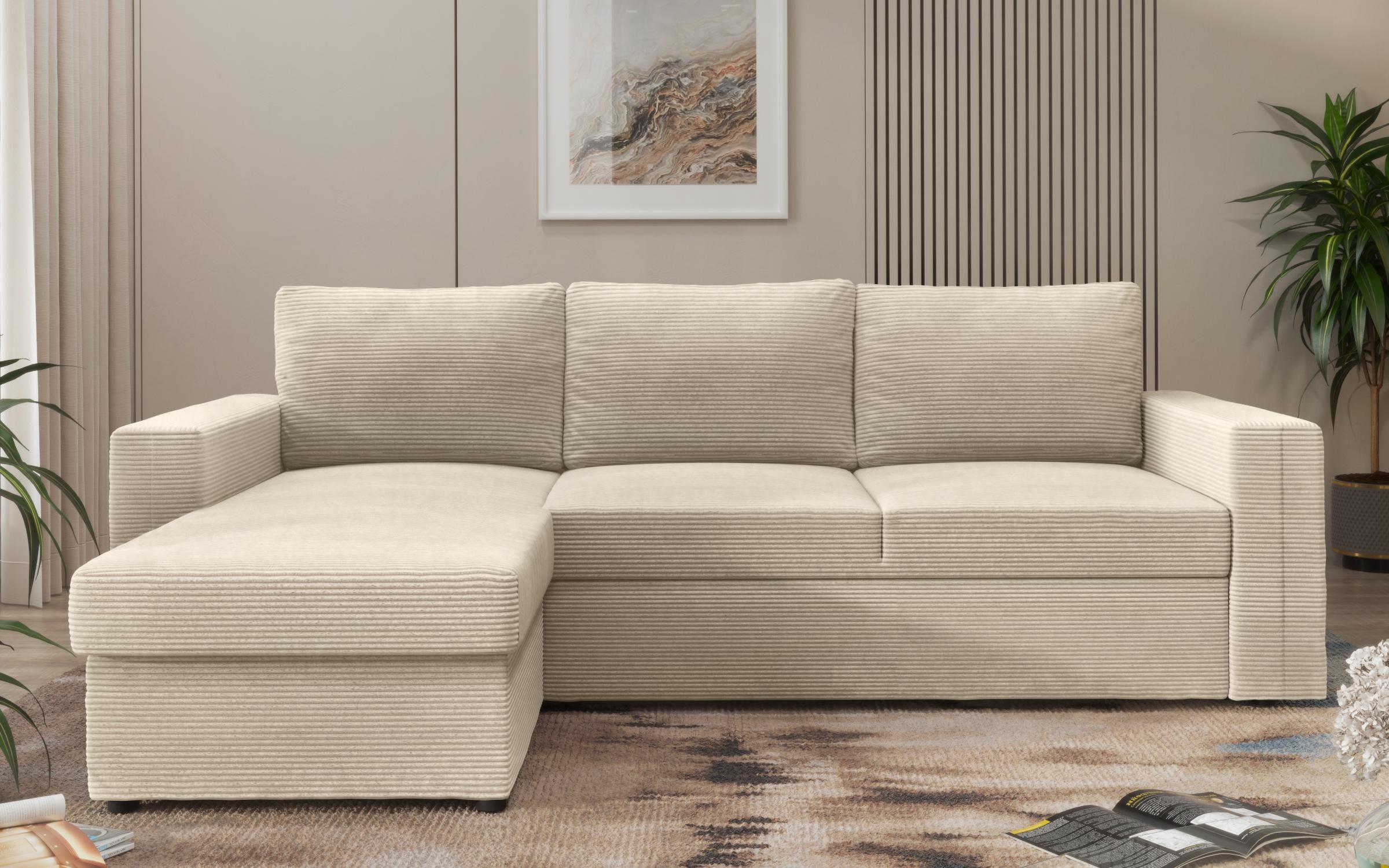 Extendable corner sofa Justin Ultra, beige  3