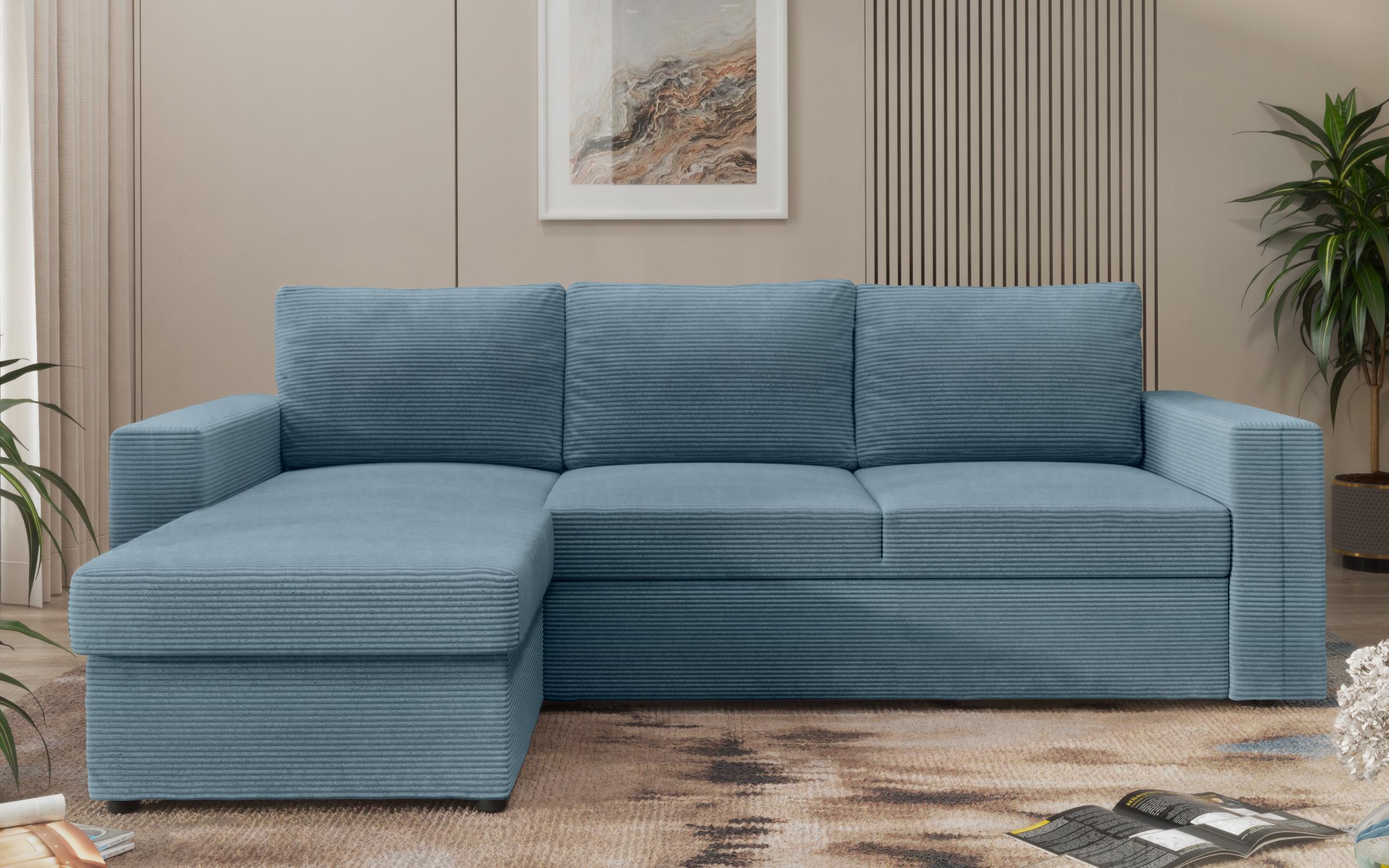 Extendable corner sofa Justin Ultra, blue  4