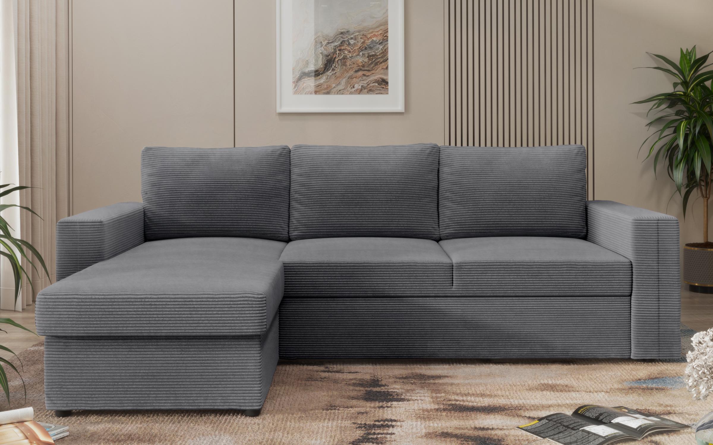 Extendable corner sofa Justin Ultra, dark grey  3
