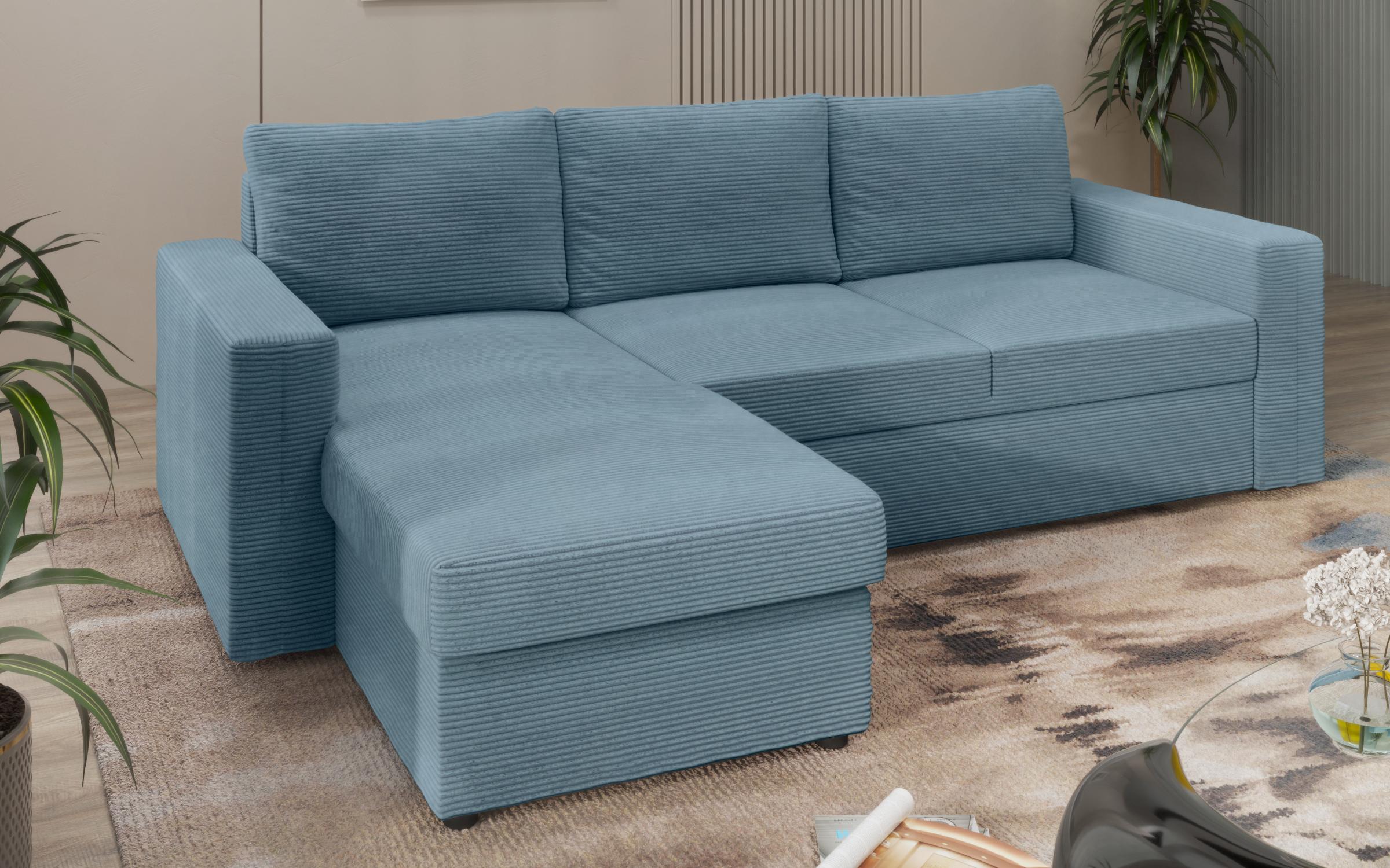 Extendable corner sofa Justin Ultra, blue  7