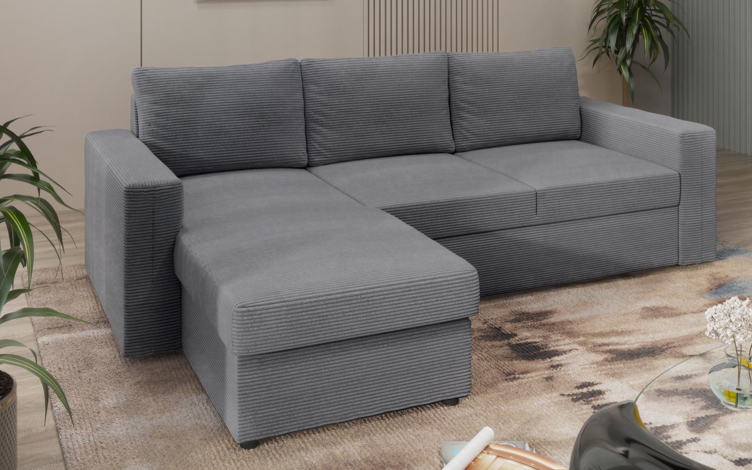 Extendable corner sofa Justin Ultra, dark grey  6