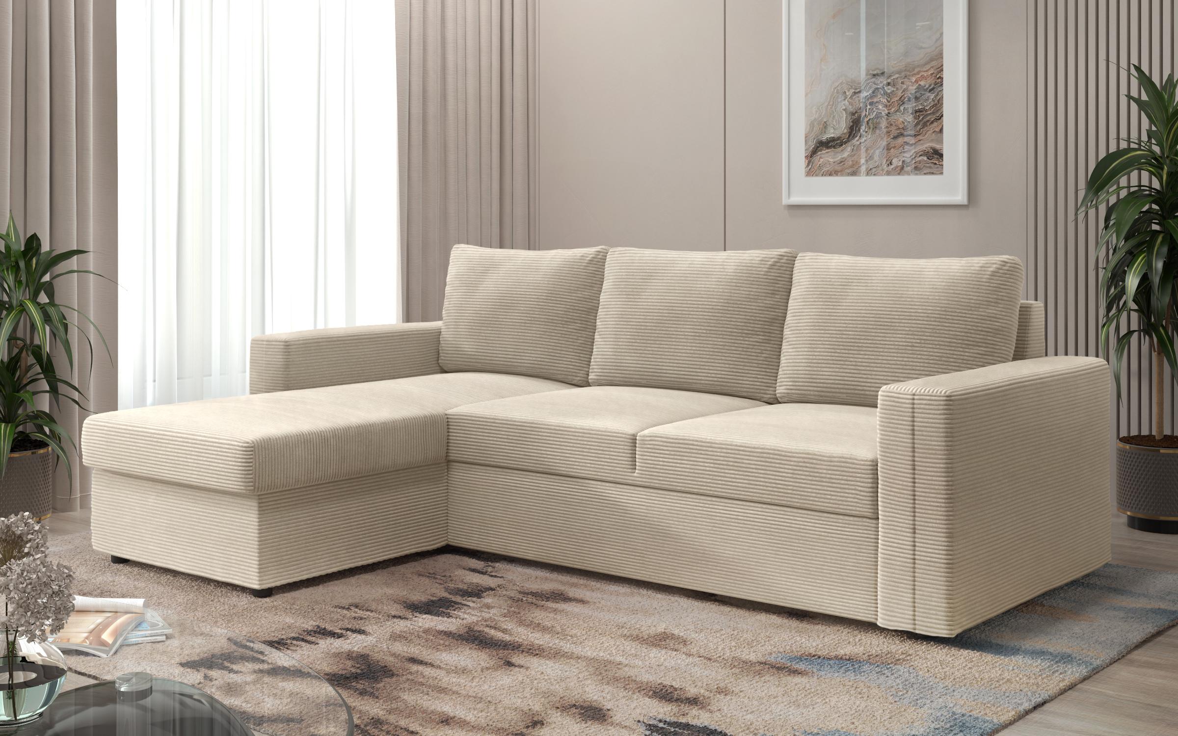 Extendable corner sofa Justin Ultra, beige  6