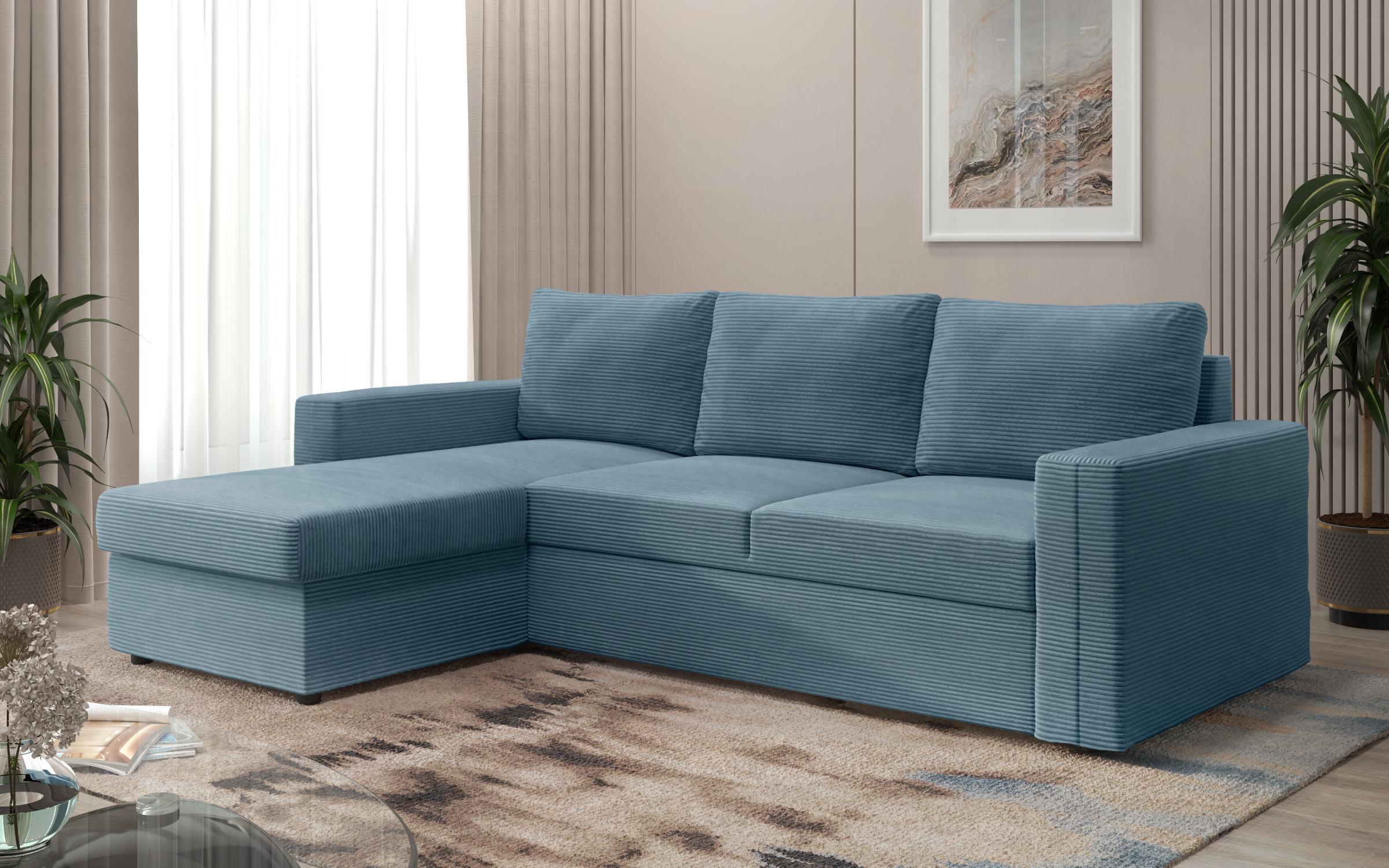 Extendable corner sofa Justin Ultra, blue  8