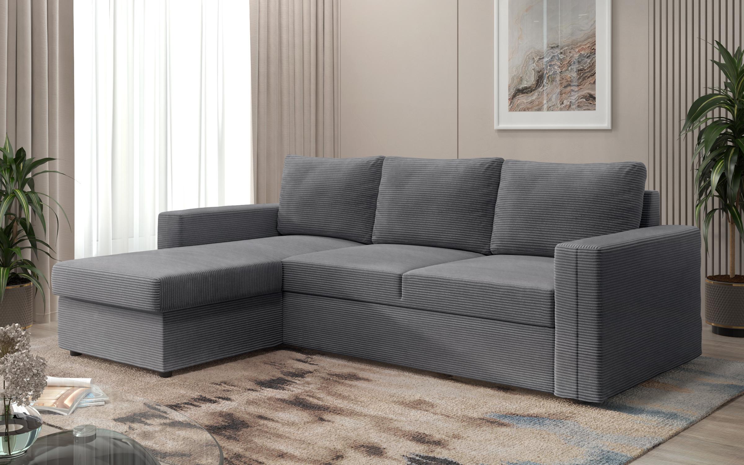 Extendable corner sofa Justin Ultra, dark grey  7