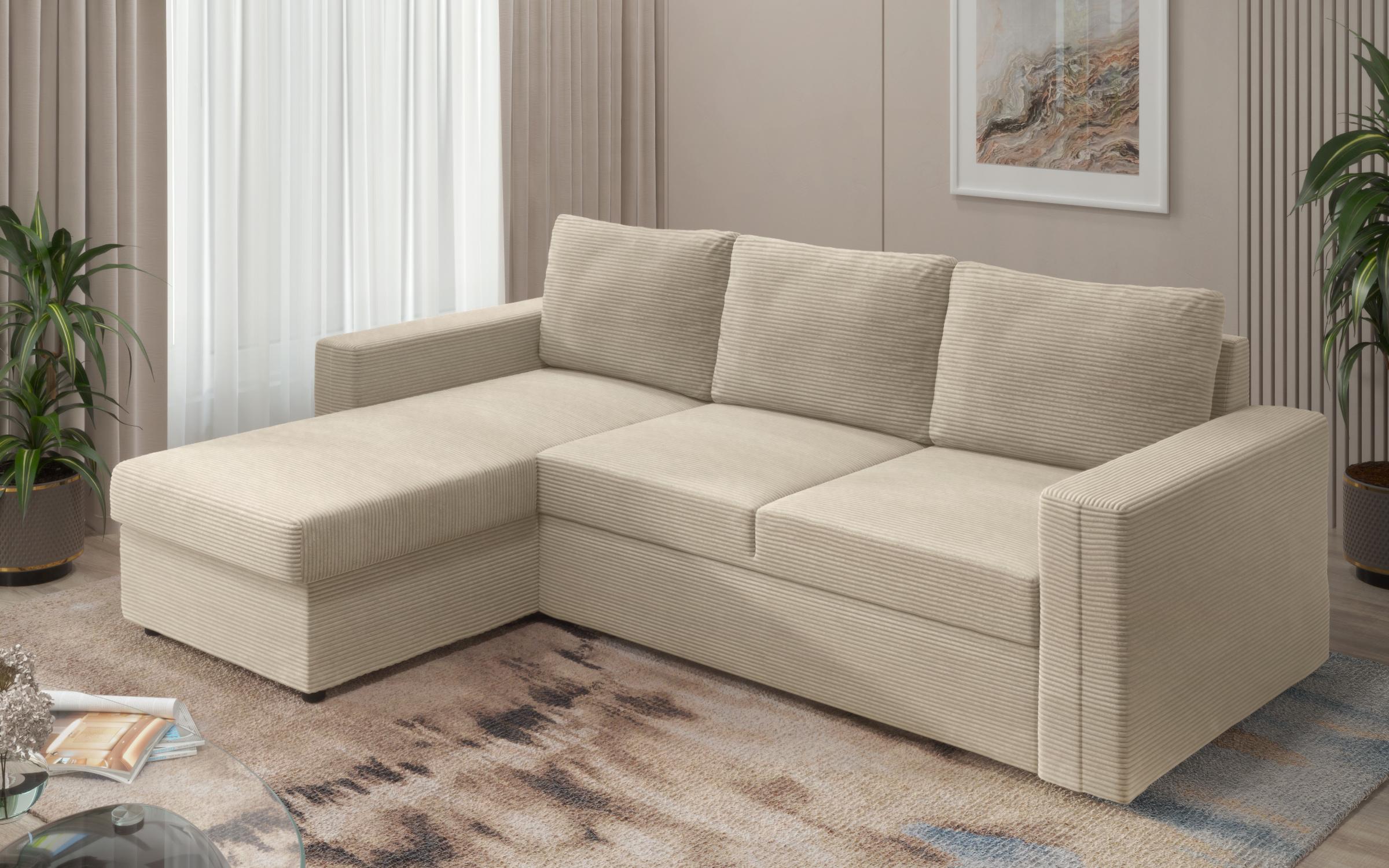 Extendable corner sofa Justin Ultra, beige  7
