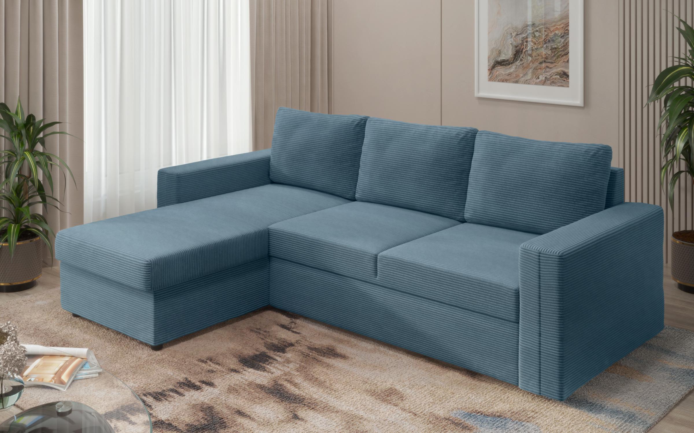 Extendable corner sofa Justin Ultra, blue  9