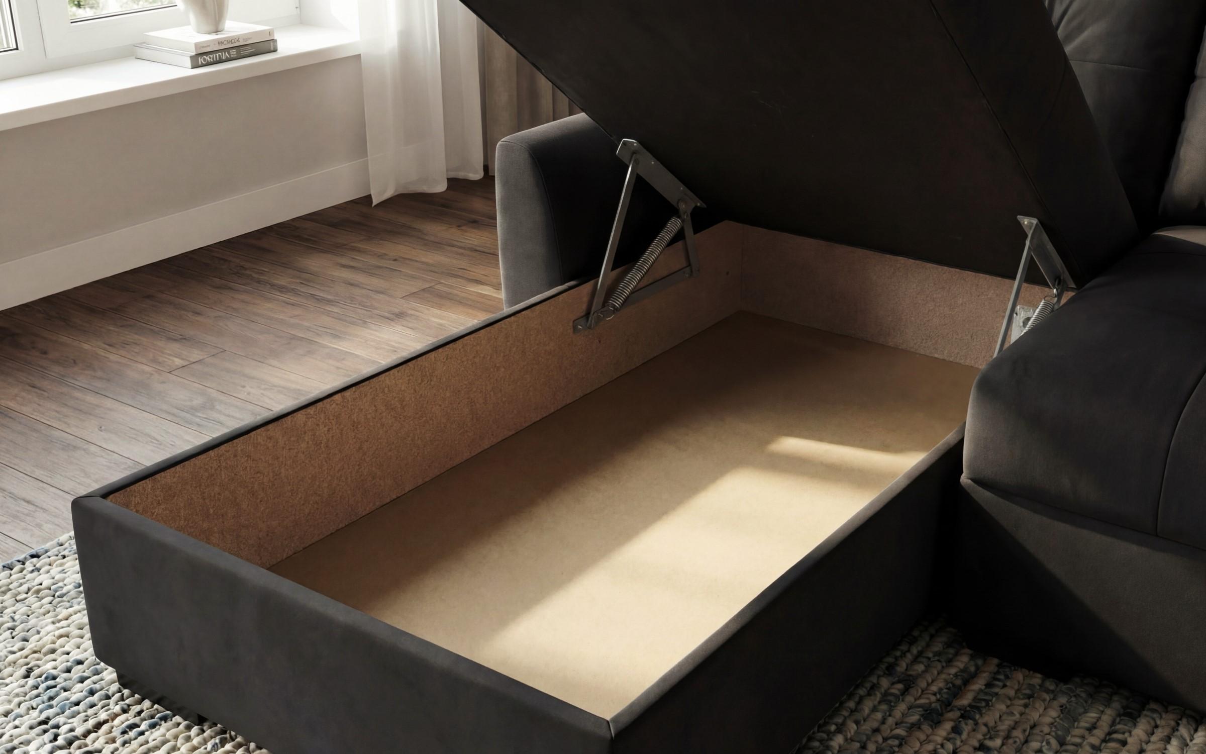 Extendable corner sofa Mars, dark grey  5