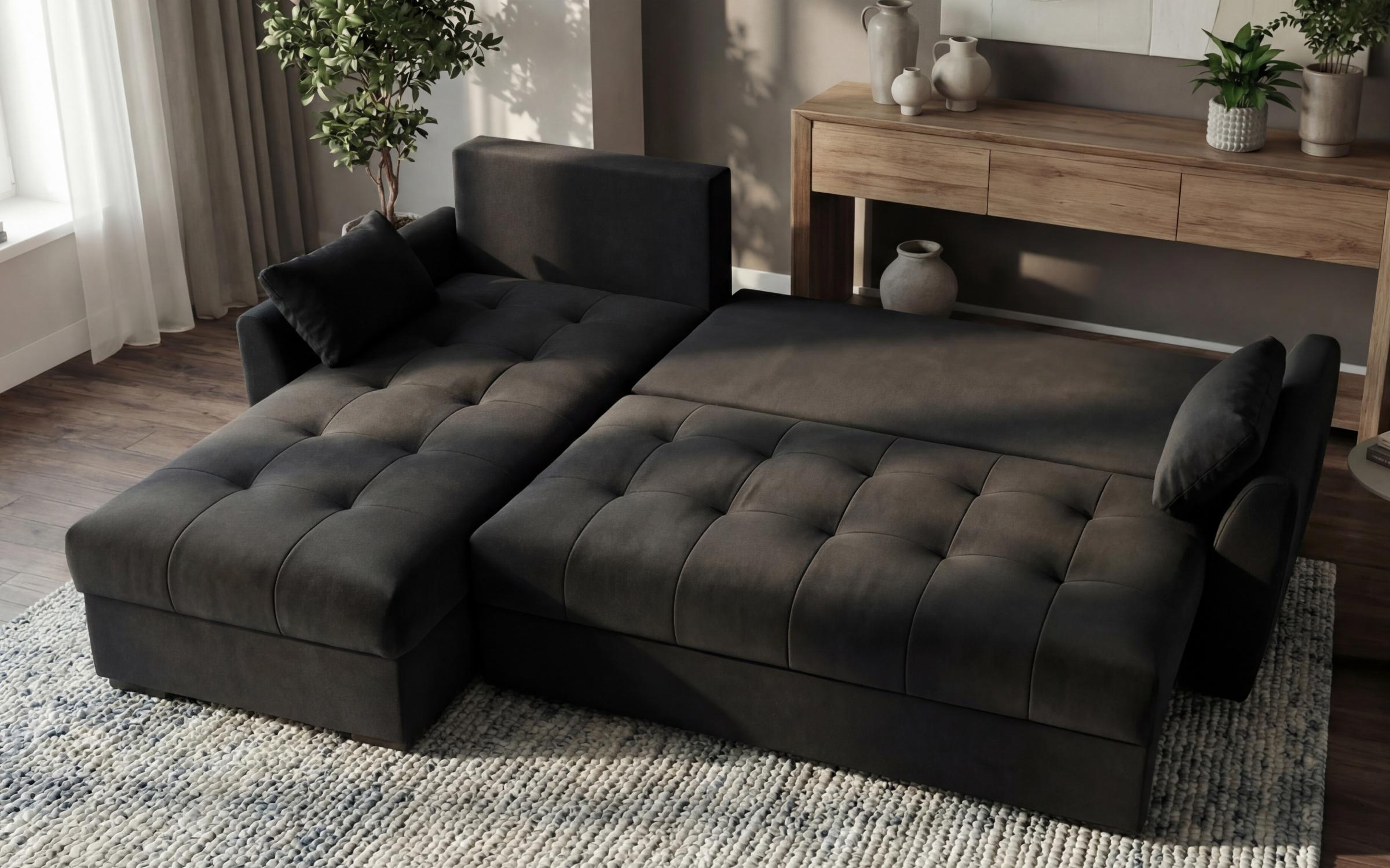 Extendable corner sofa Mars, dark grey  4