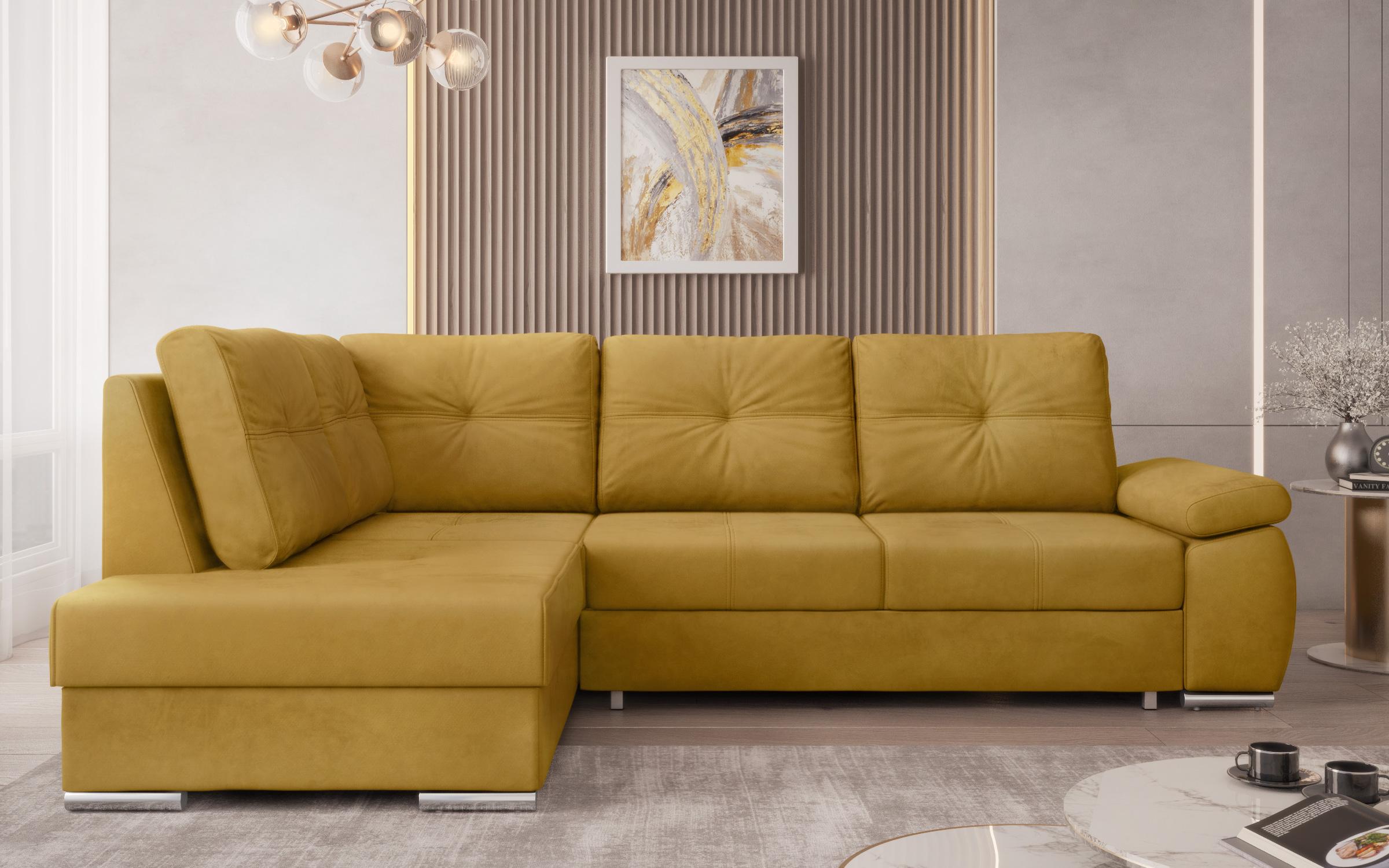 Extendable sofa Massimo, yellow  1