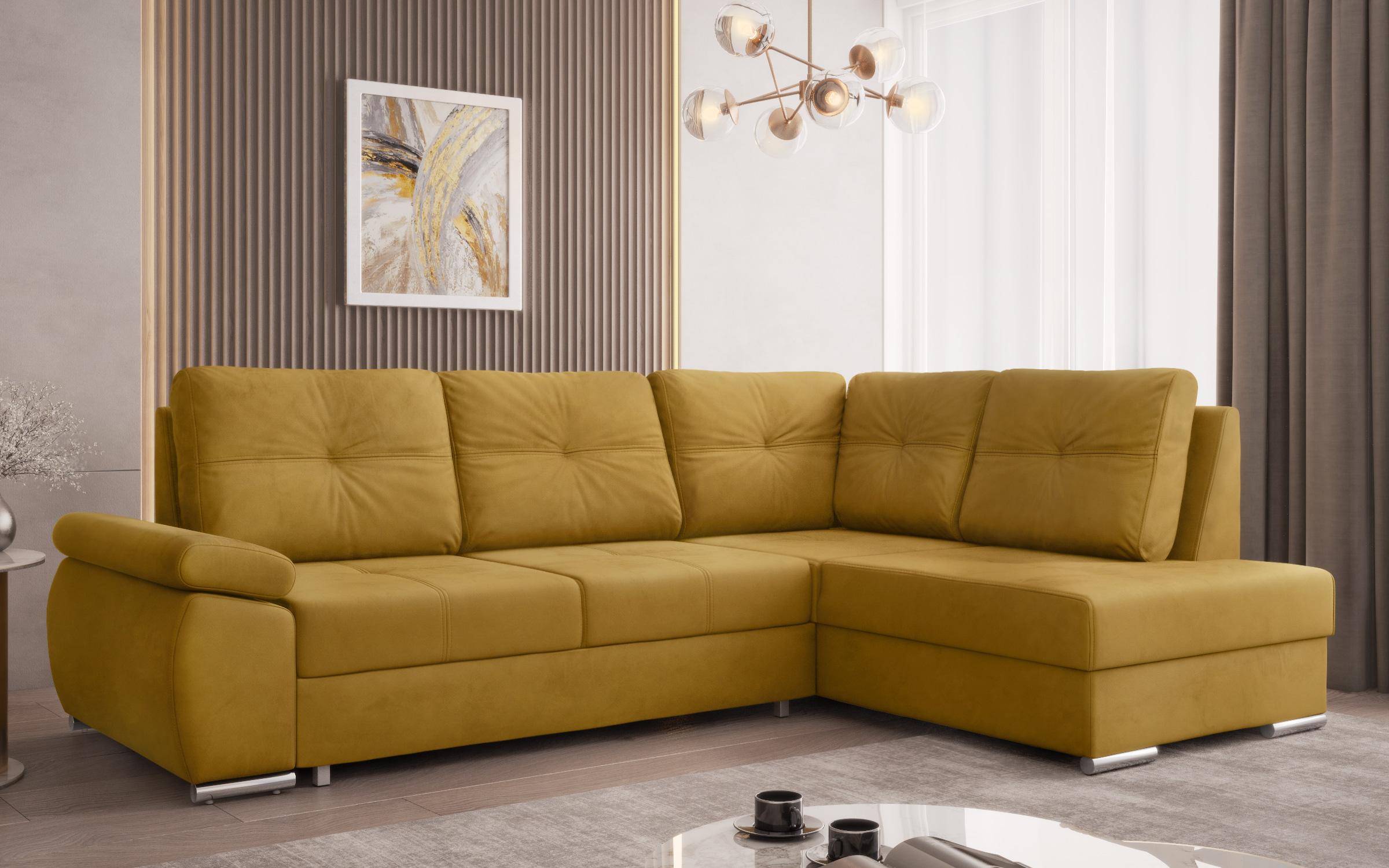 Extendable sofa Massimo, yellow  6