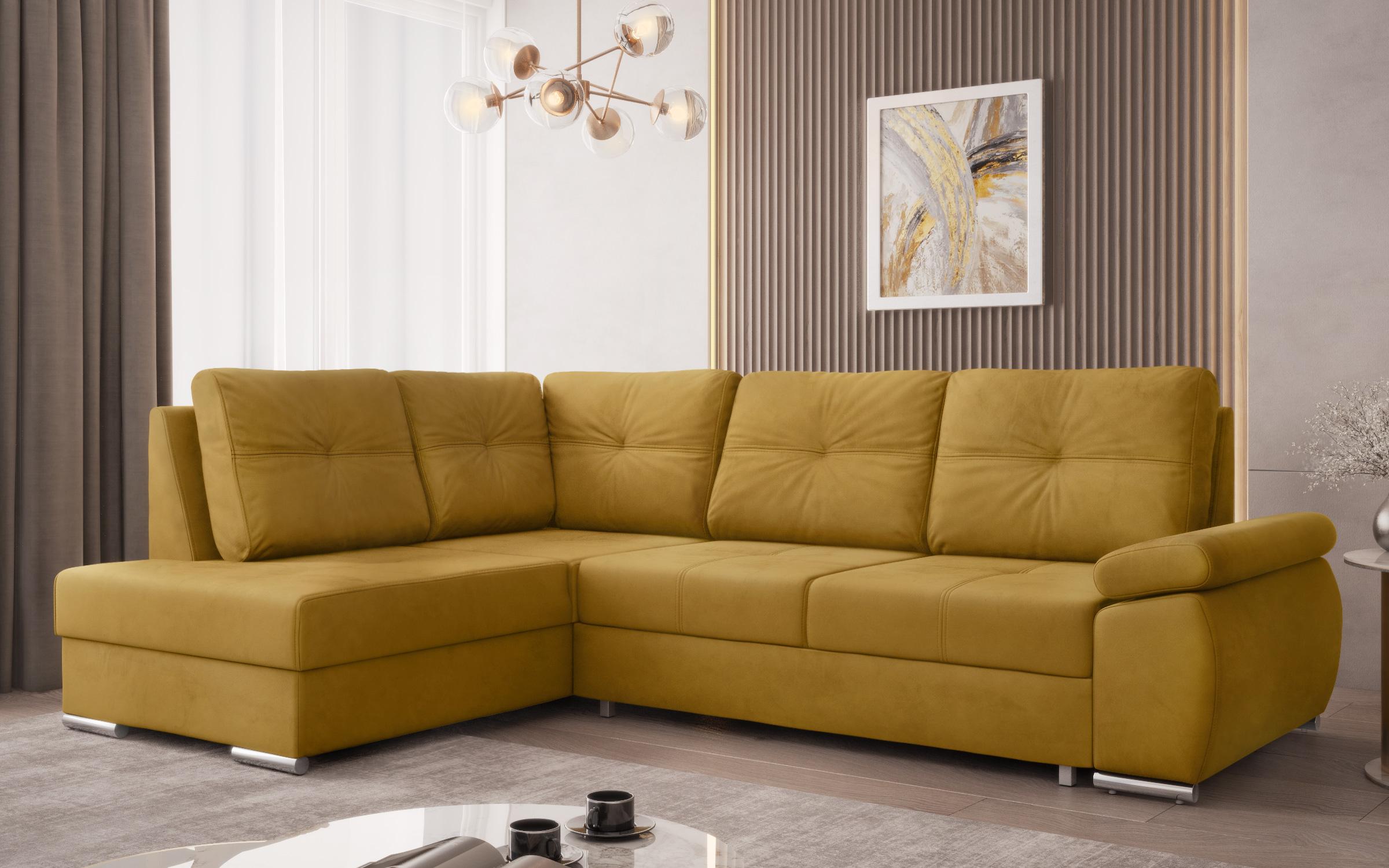 Extendable sofa Massimo, yellow  6