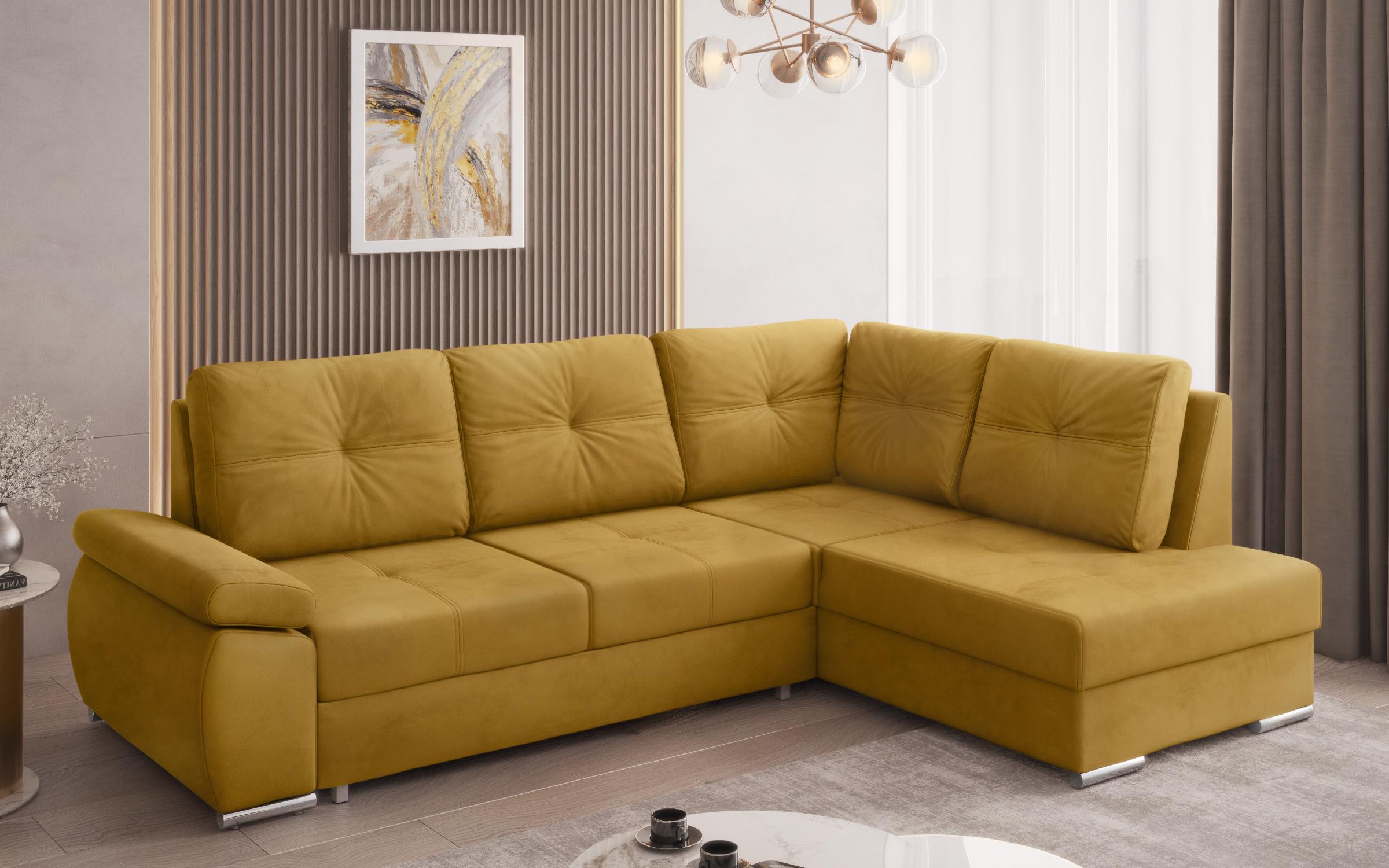 Extendable sofa Massimo, yellow  7