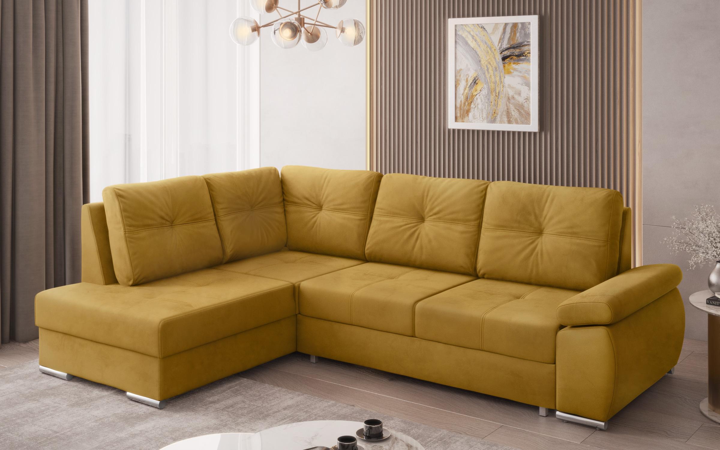 Extendable sofa Massimo, yellow  7