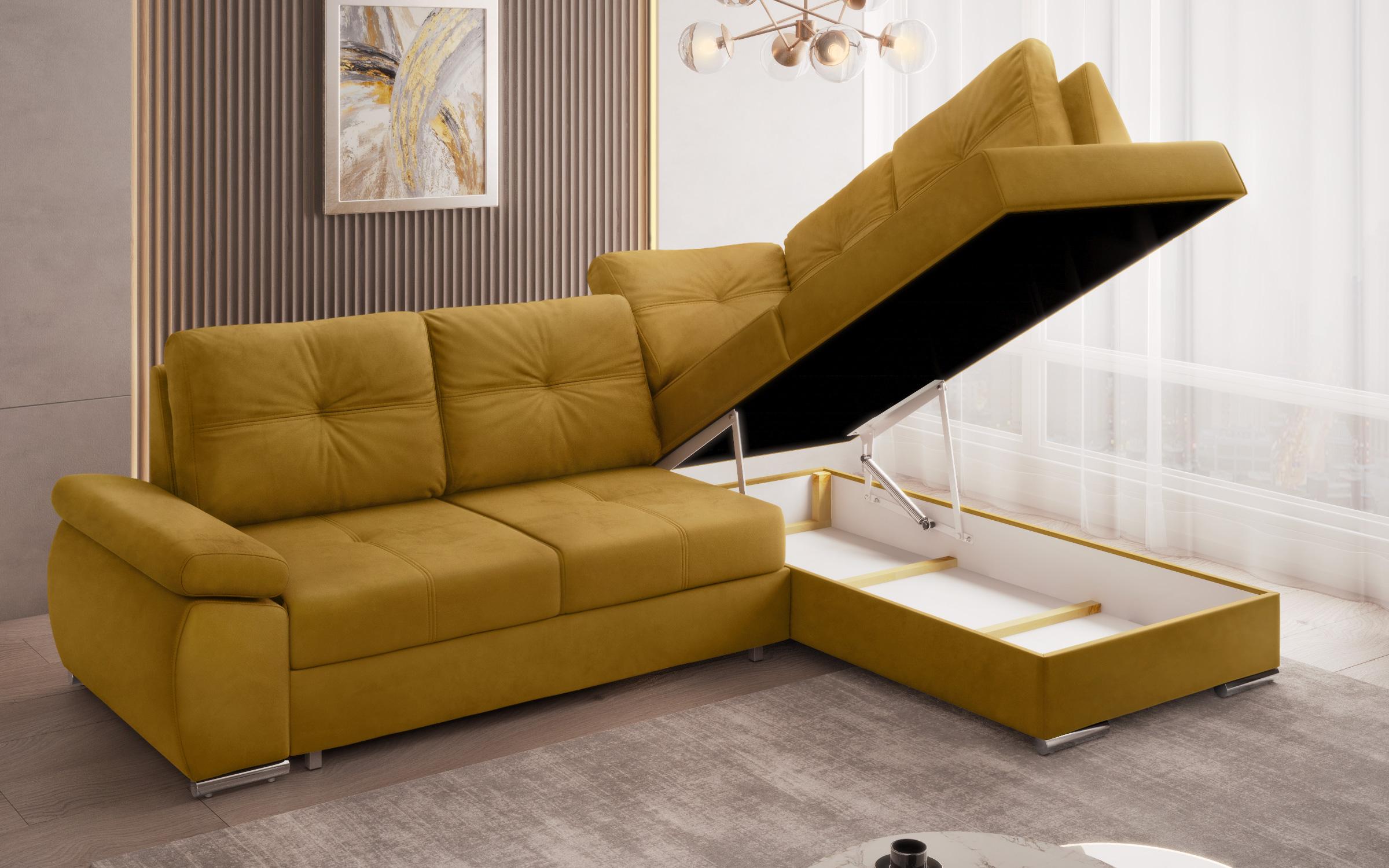 Extendable sofa Massimo, yellow  9