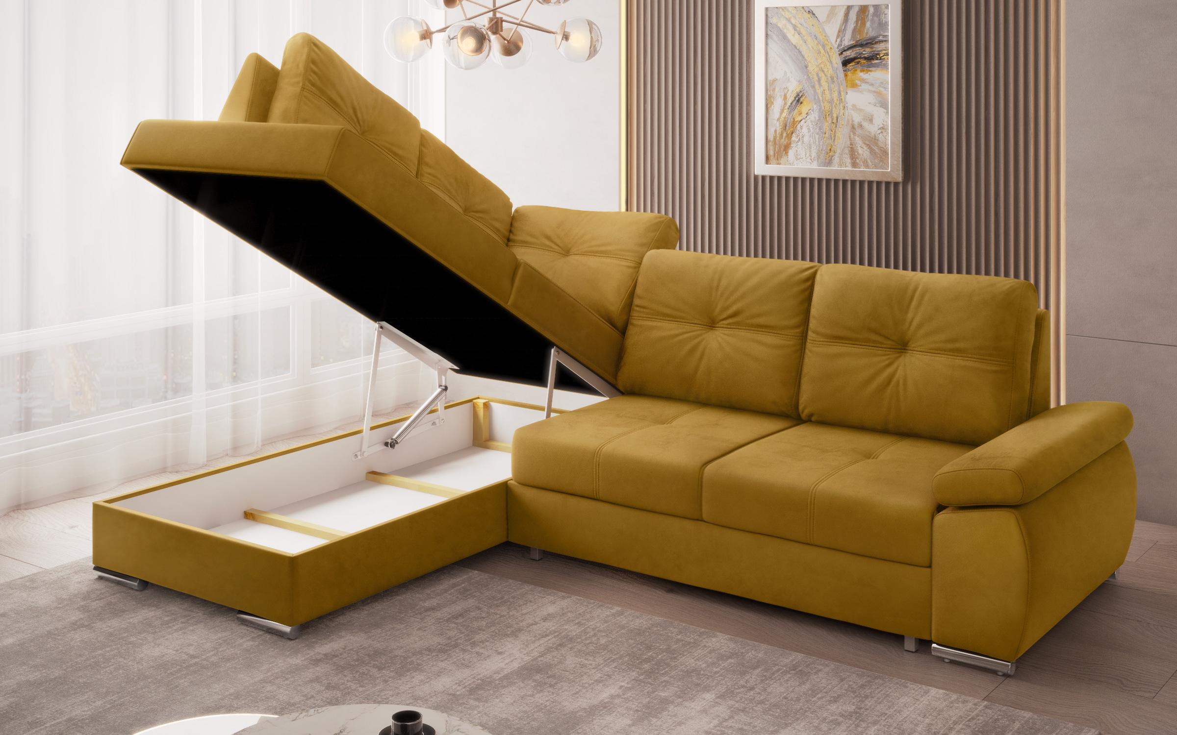 Extendable sofa Massimo, yellow  9