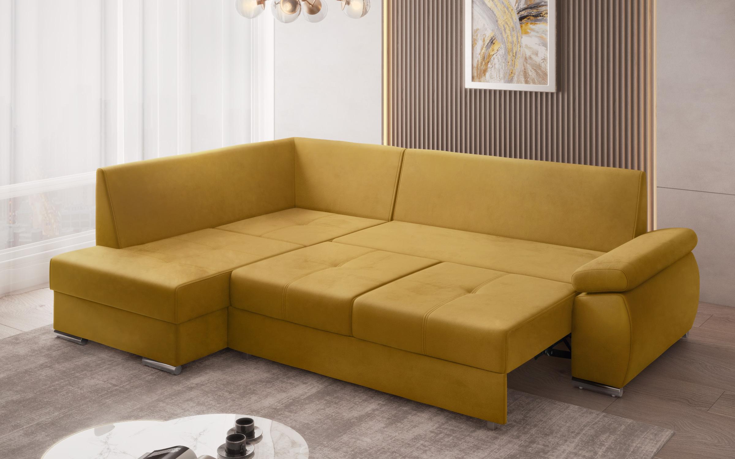 Extendable sofa Massimo, yellow  10