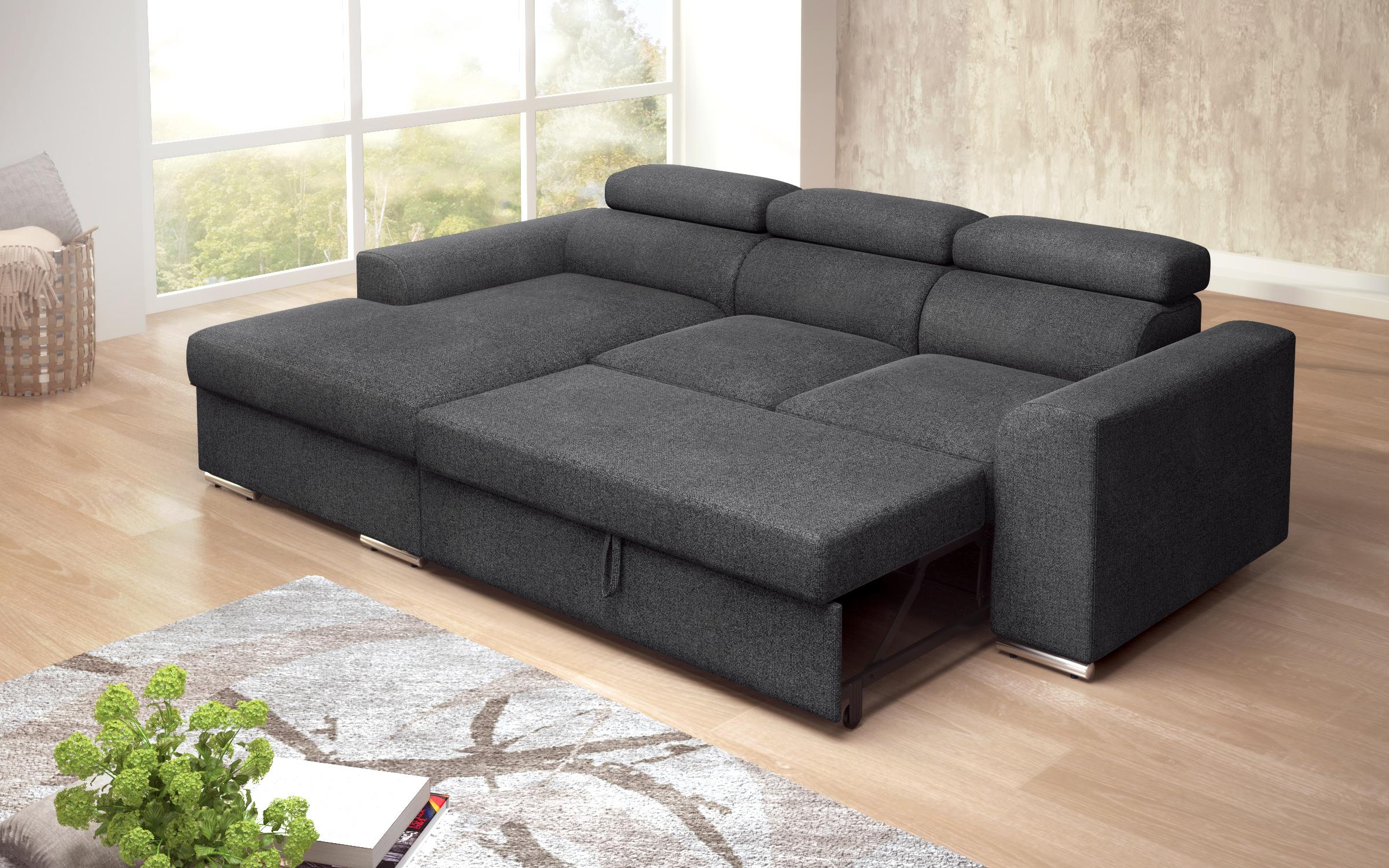 Extendable corner sofa Morgan, dark grey Chelsea  6