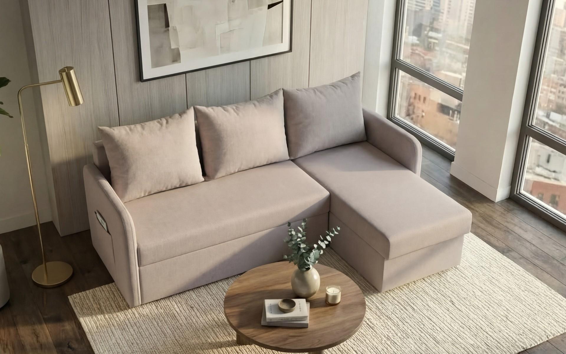 Extendable corner sofa Nexus, beige  5