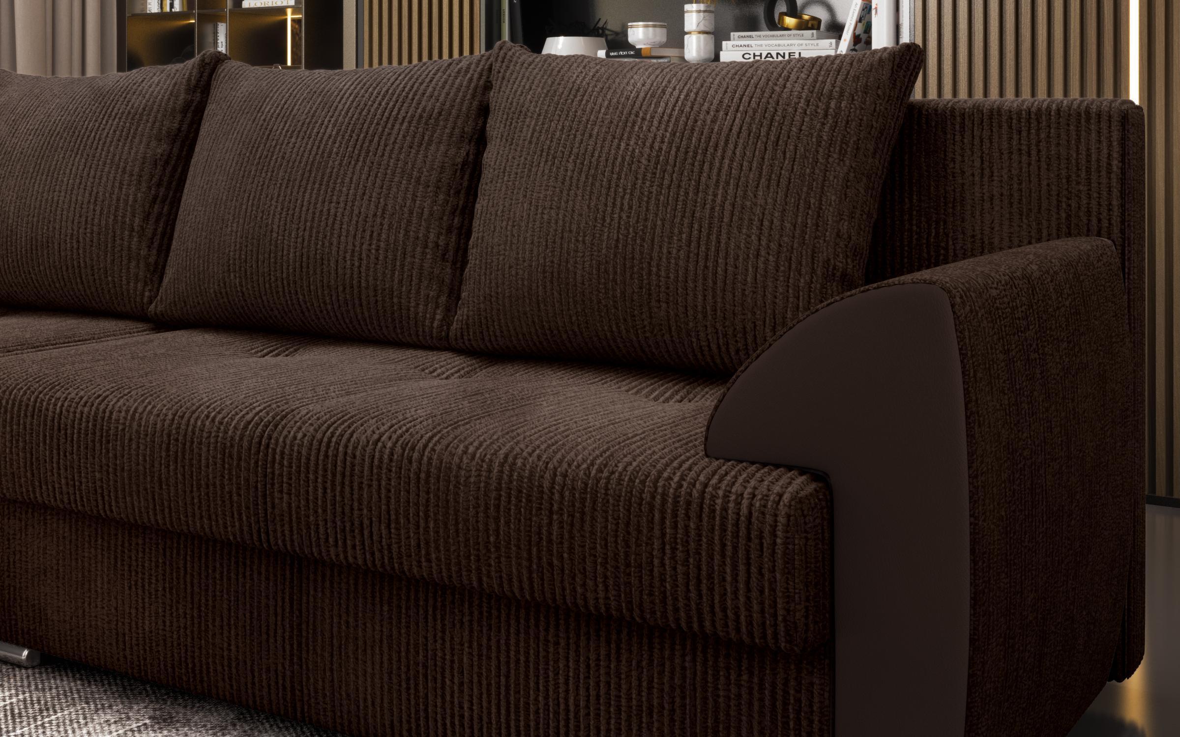 Extendable corner sofa Nord, dark brown  8
