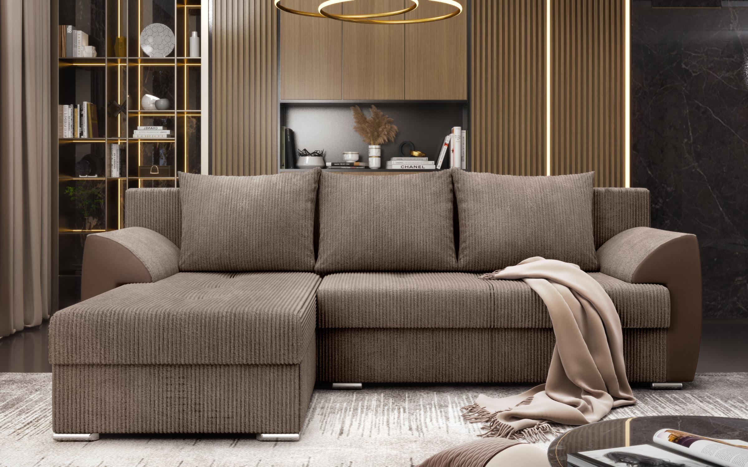 Extendable corner sofa Nord, dark beige  1