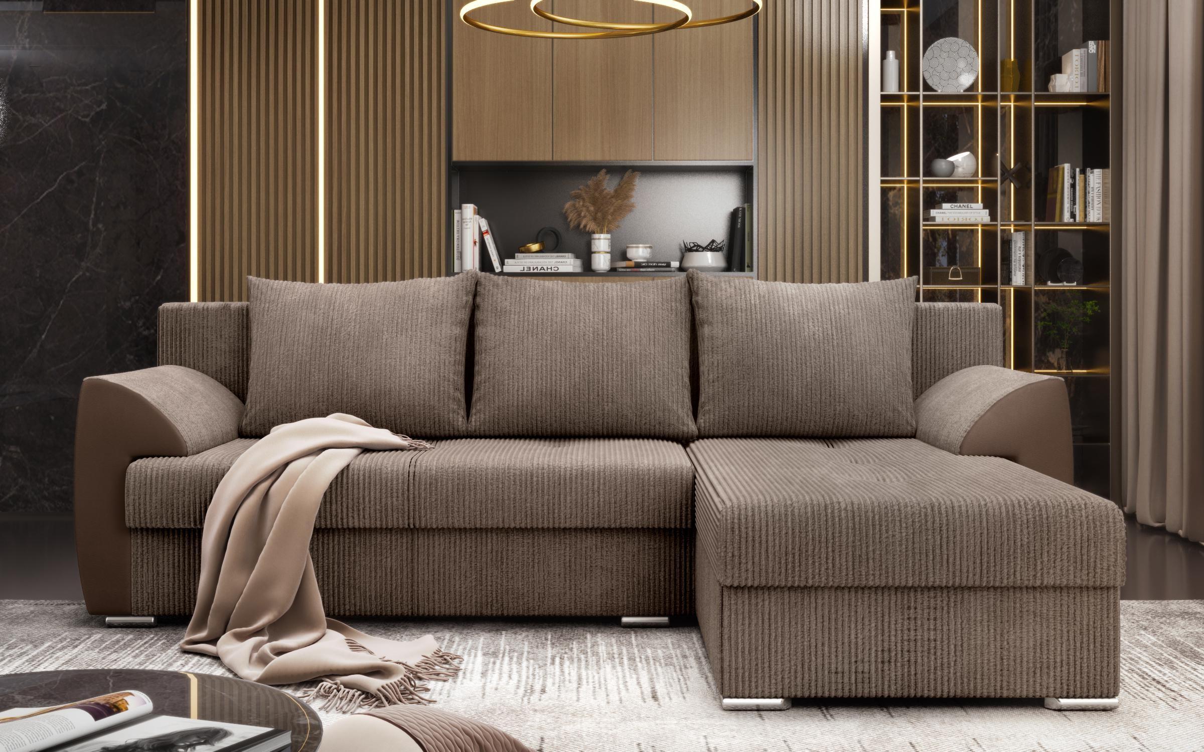 Extendable corner sofa Nord, dark beige  1