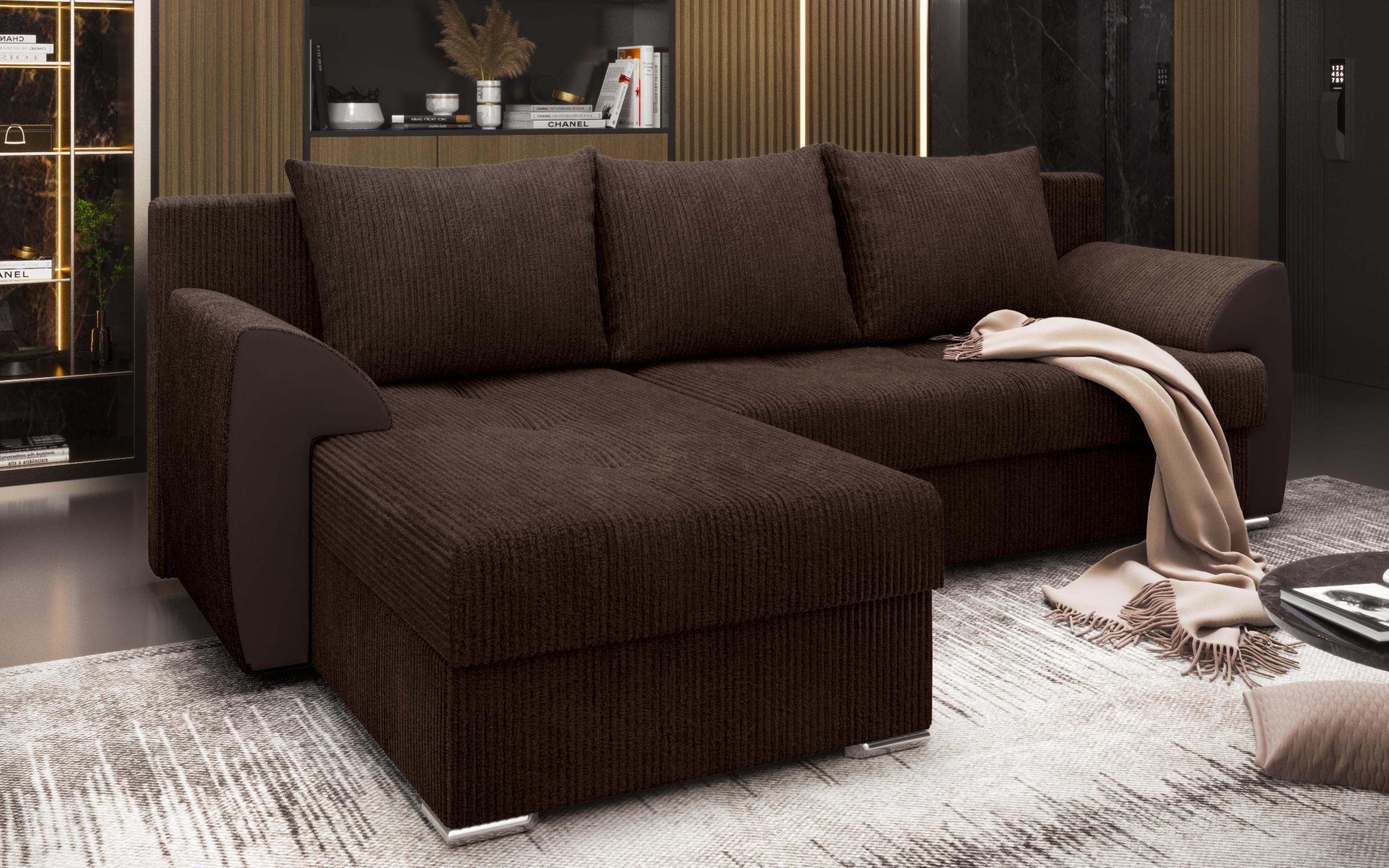 Extendable corner sofa Nord, dark brown  6