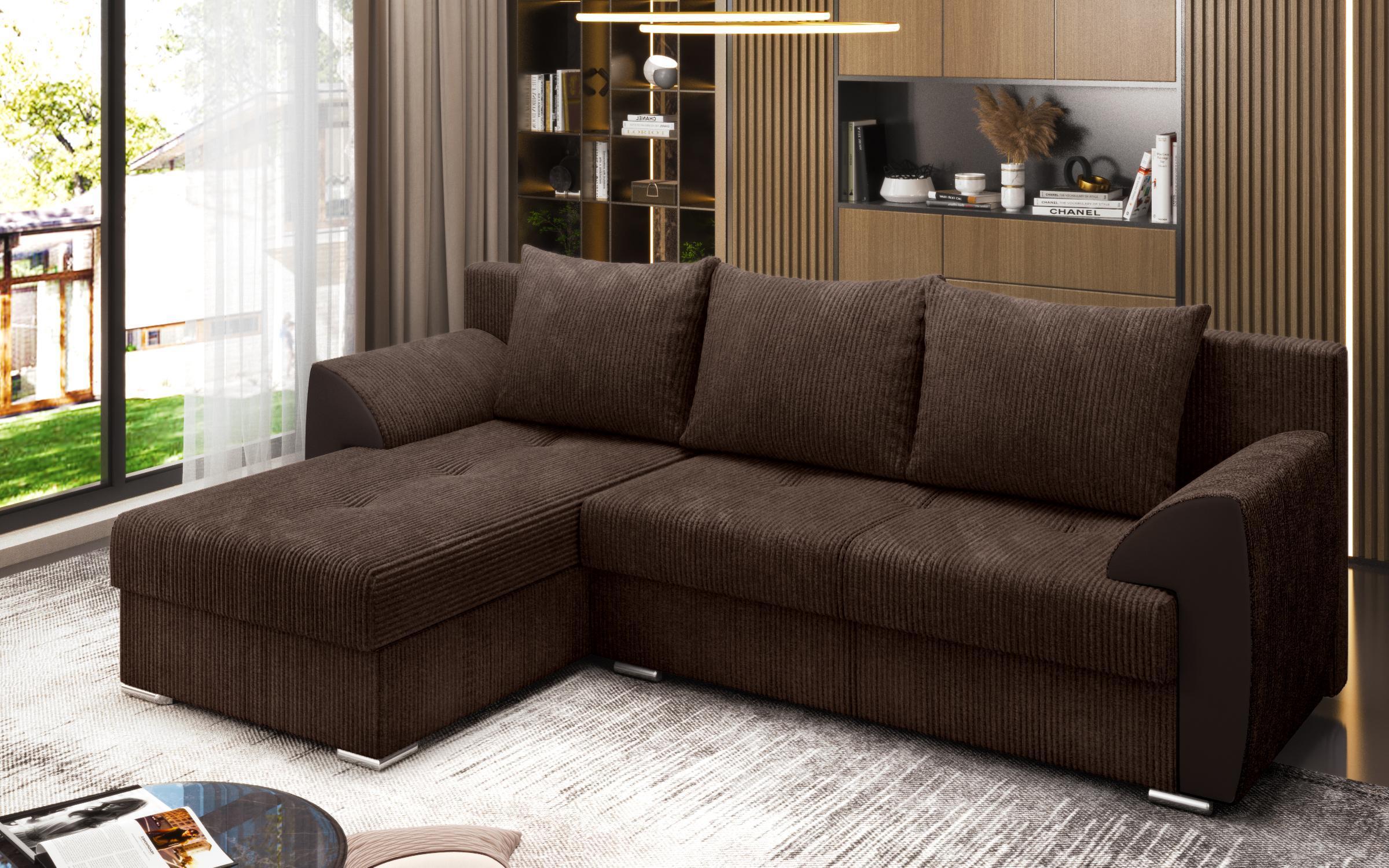 Extendable corner sofa Nord, dark brown  5