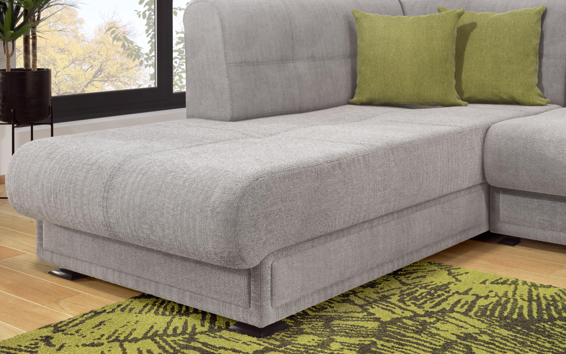 Extendable corner sofa + click-clack mechanism Princess Lux, grey + green  5