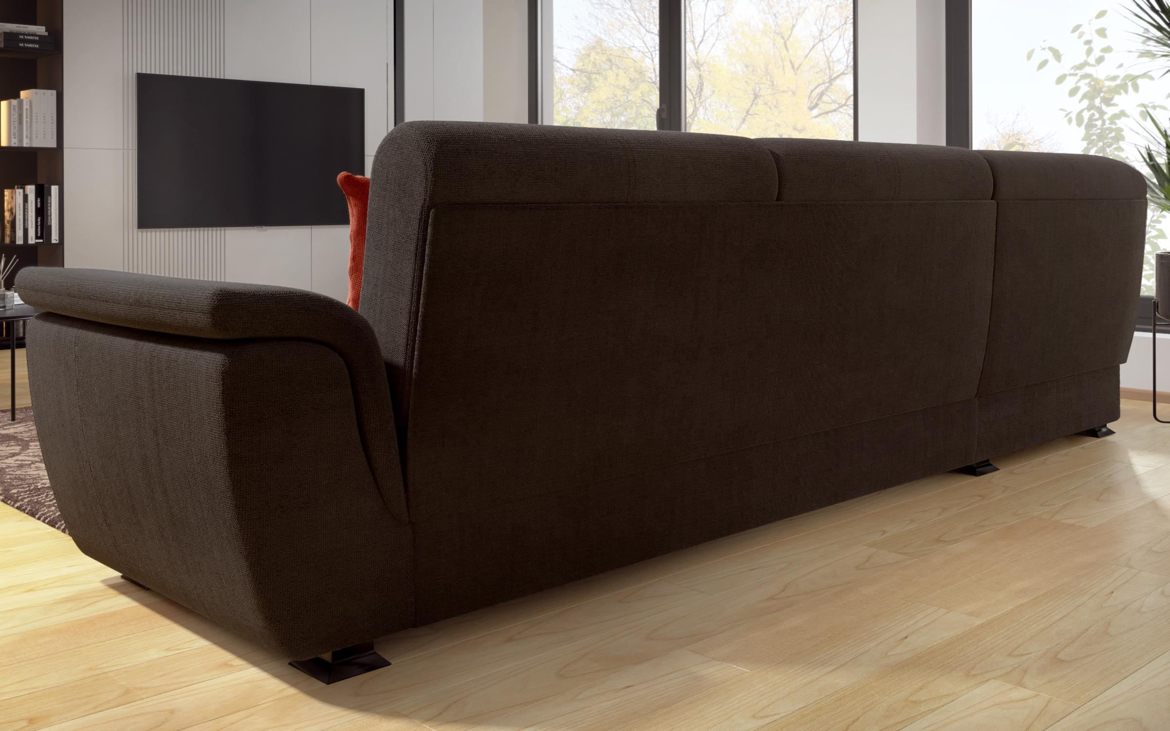 Extendable corner sofa + click-clack mechanism Princess Lux, brown + orange  8