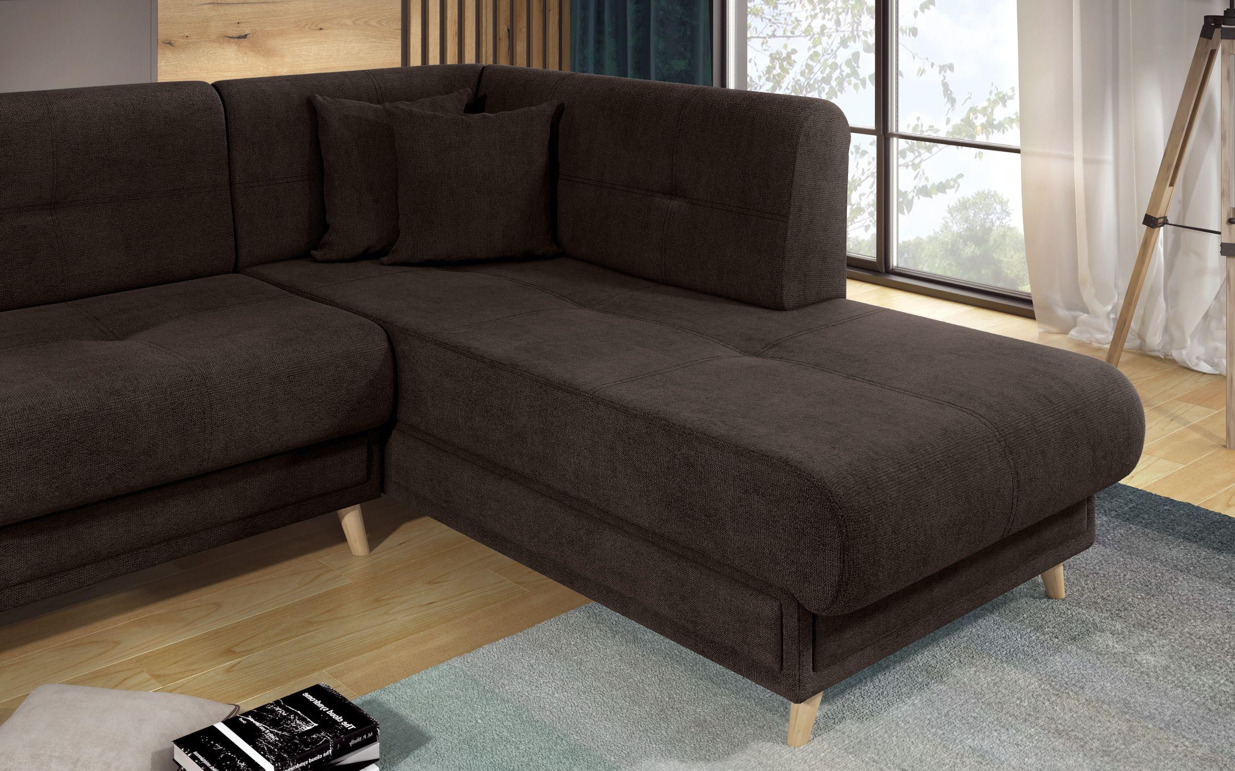 Extendable corner sofa + click-clack mechanism Princess Premium, dark brown  7