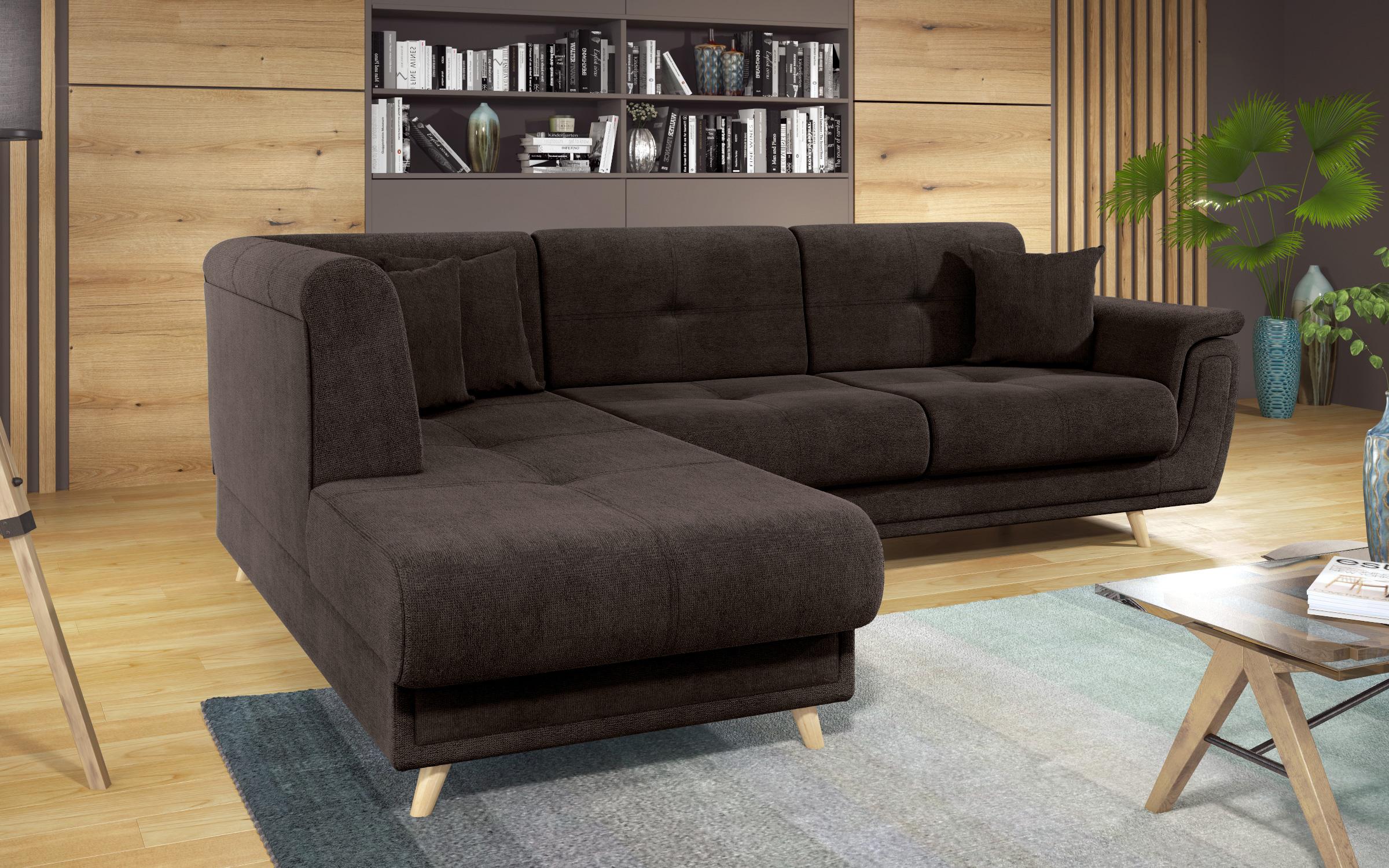 Extendable corner sofa + click-clack mechanism Princess Premium, dark brown  8