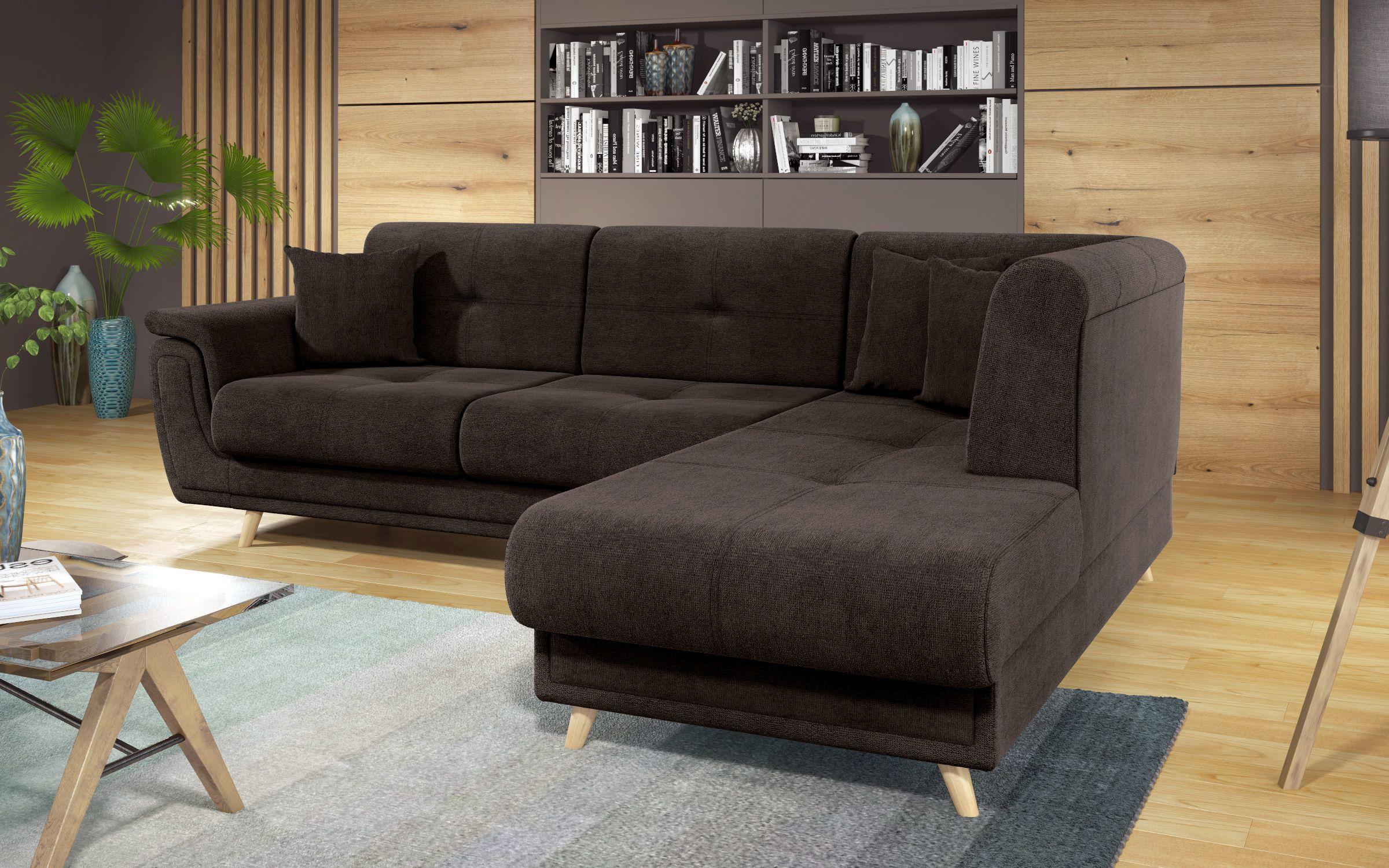 Extendable corner sofa + click-clack mechanism Princess Premium, dark brown  8