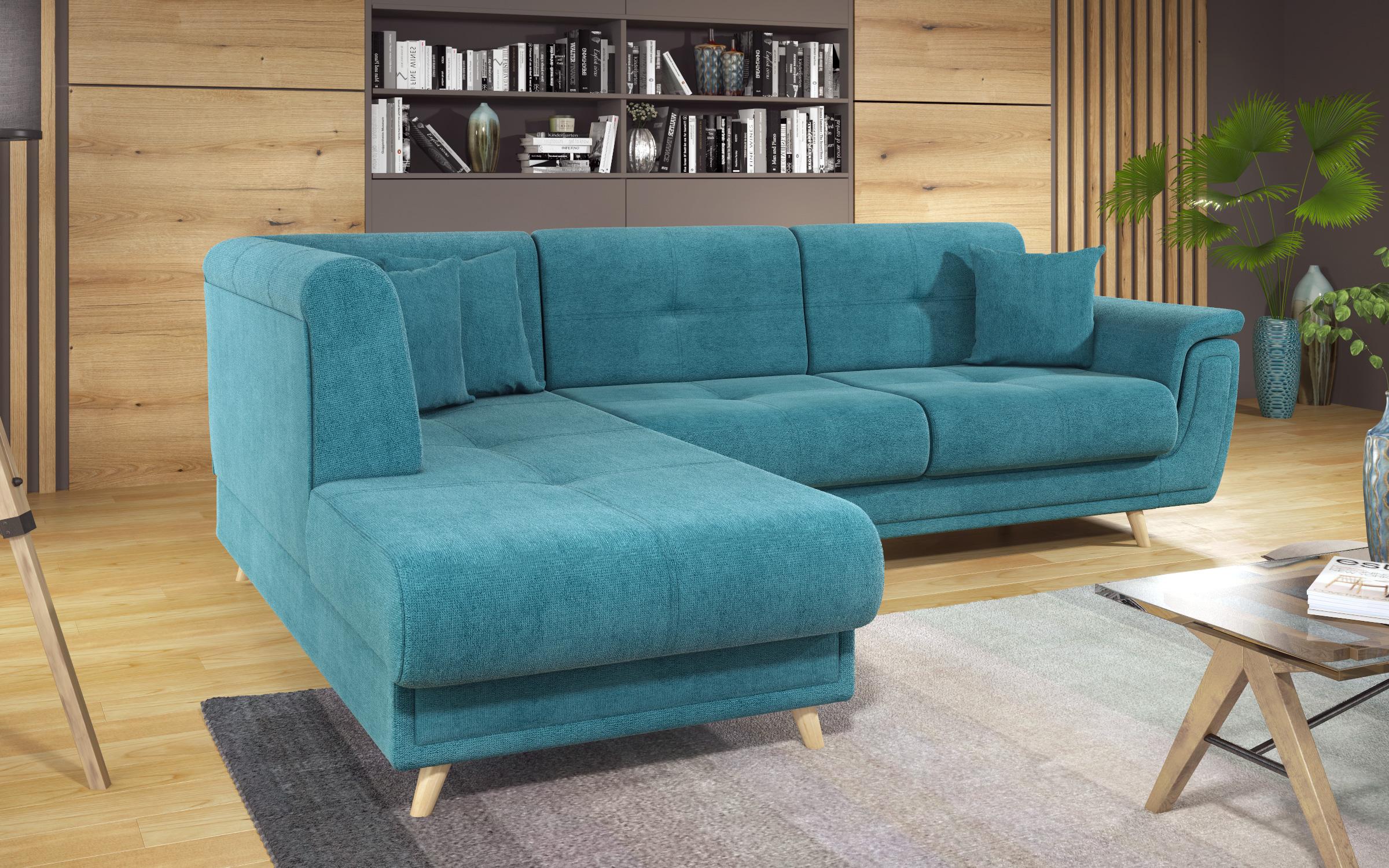 Extendable corner sofa + click-clack mechanism Princess Premium, blue  9