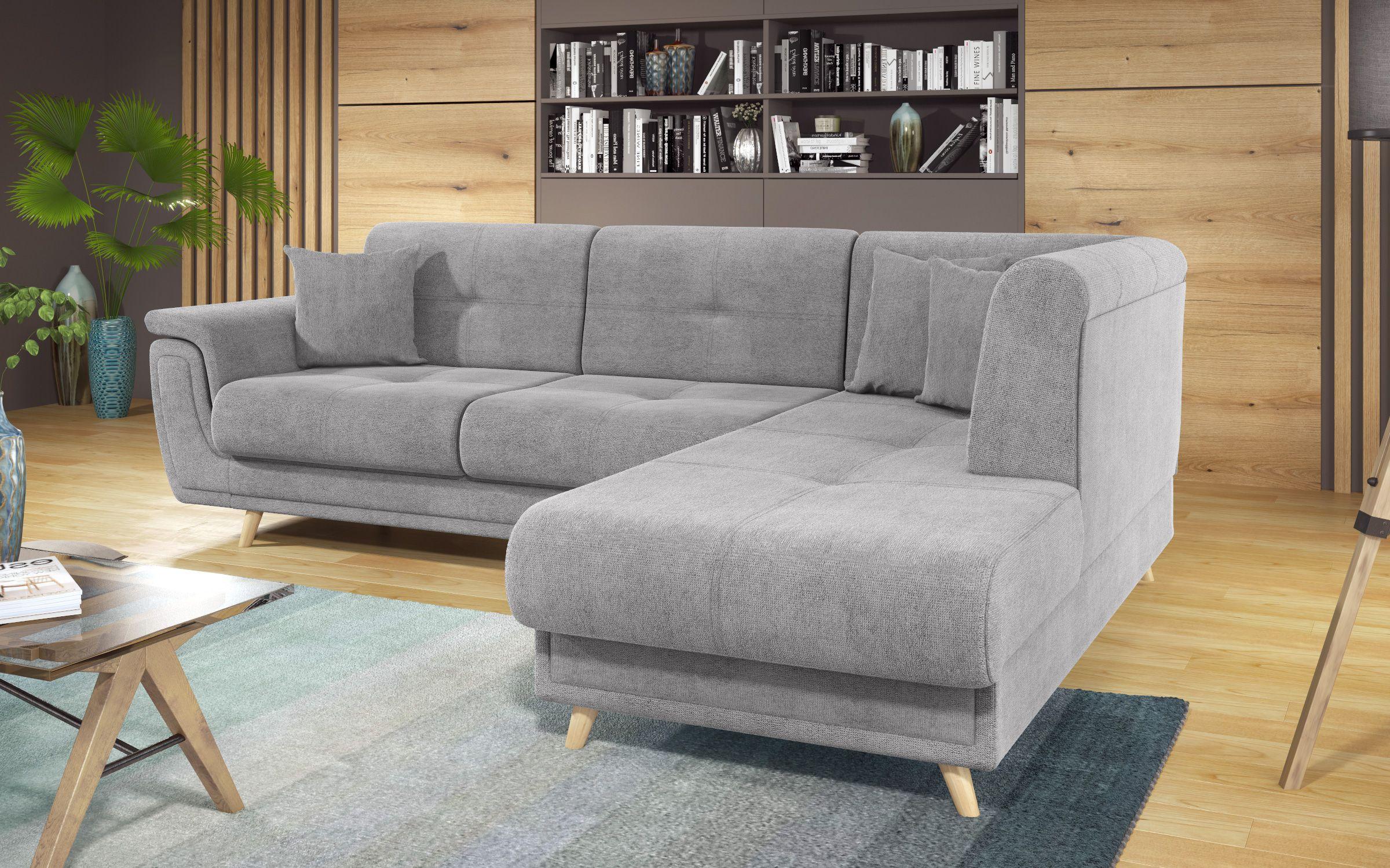 Extendable corner sofa + click-clack mechanism Princess Premium, light grey  9