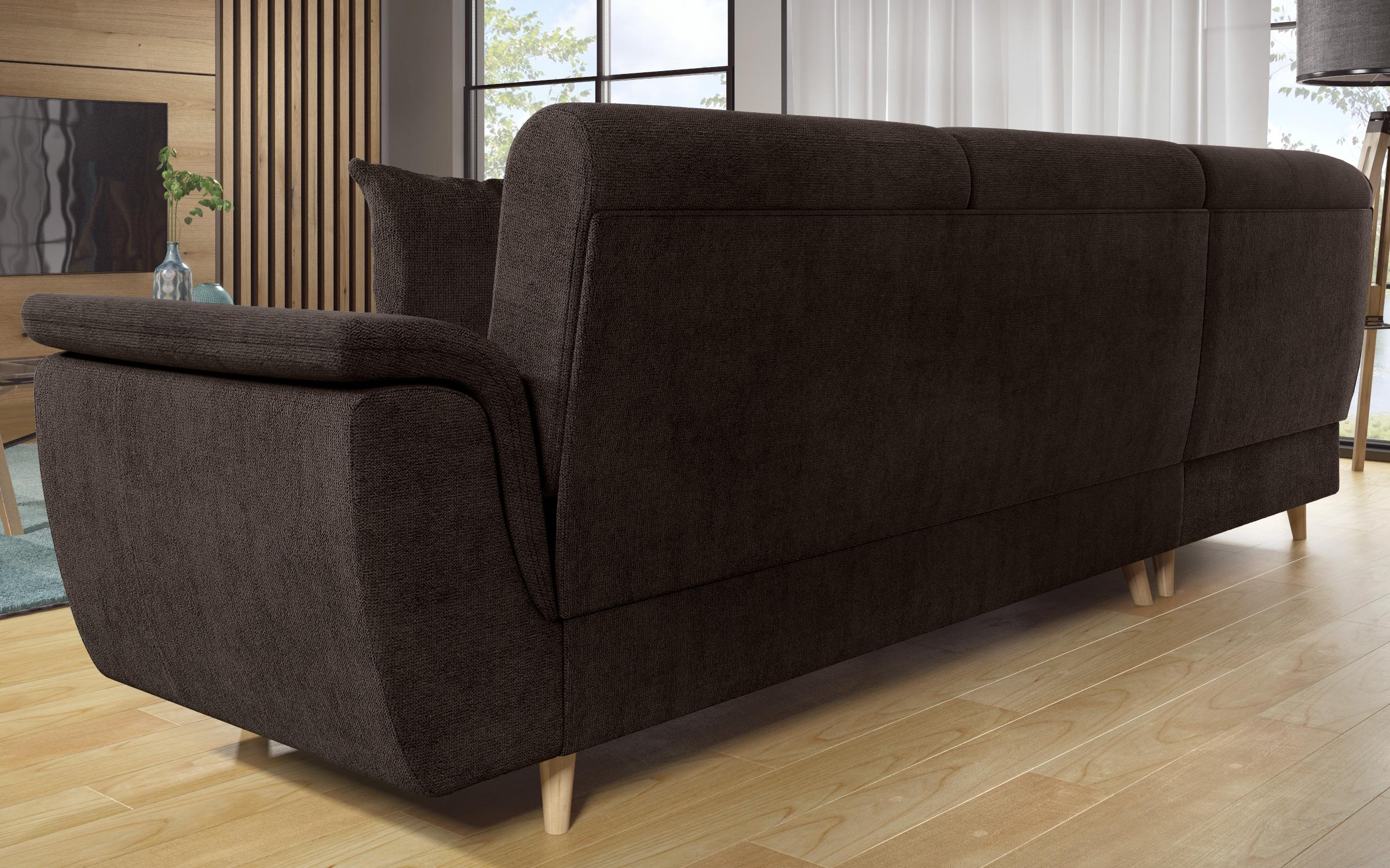 Extendable corner sofa + click-clack mechanism Princess Premium, dark brown  10