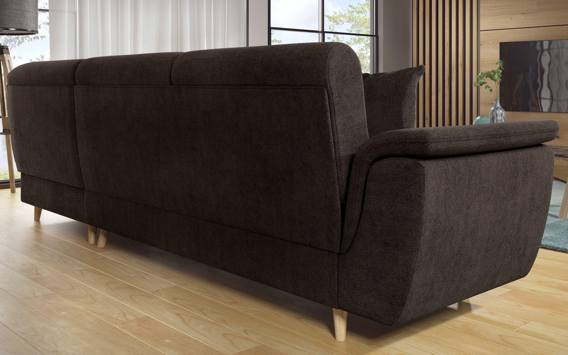 Extendable corner sofa + click-clack mechanism Princess Premium, dark brown  10