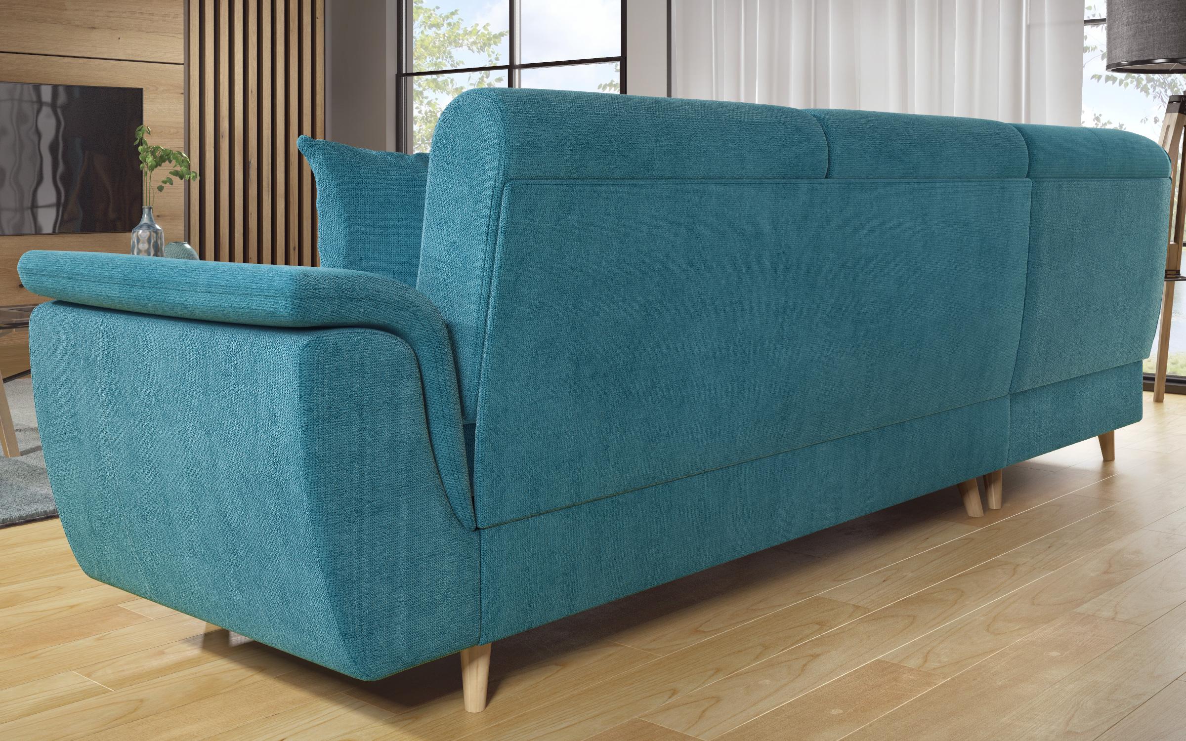 Extendable corner sofa + click-clack mechanism Princess Premium, blue  11