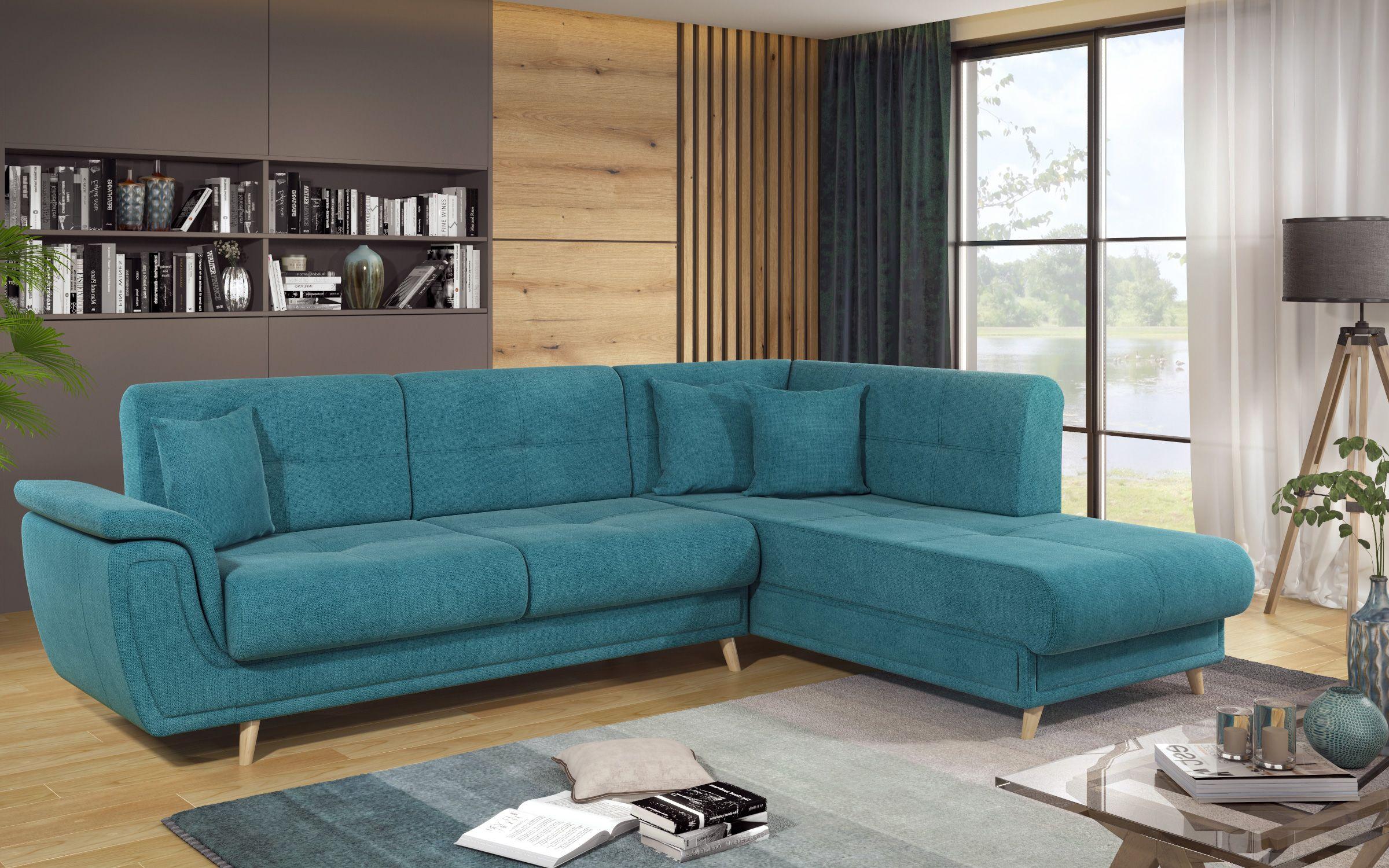 Extendable corner sofa + click-clack mechanism Princess Premium, blue  13