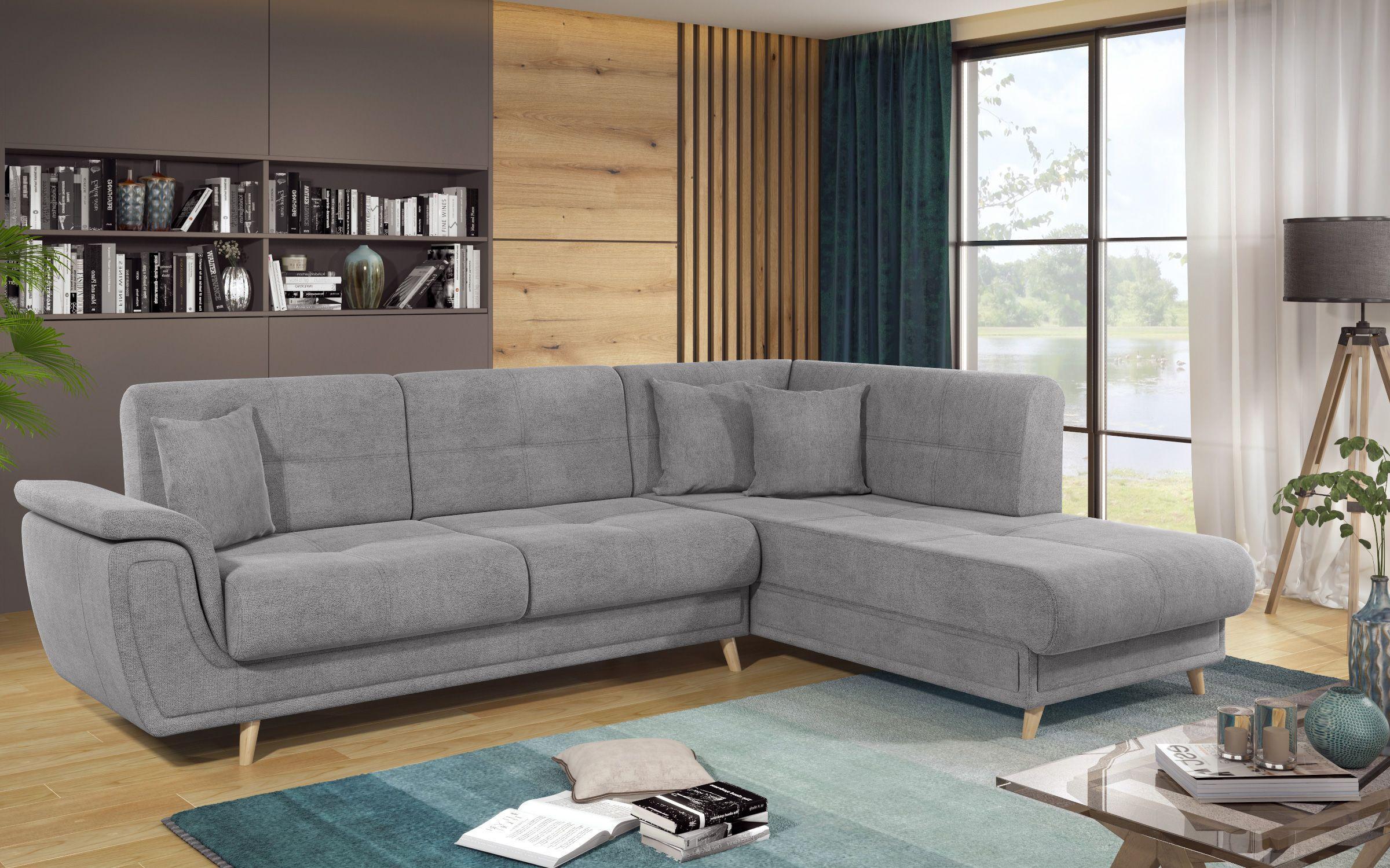 Extendable corner sofa + click-clack mechanism Princess Premium, light grey  13