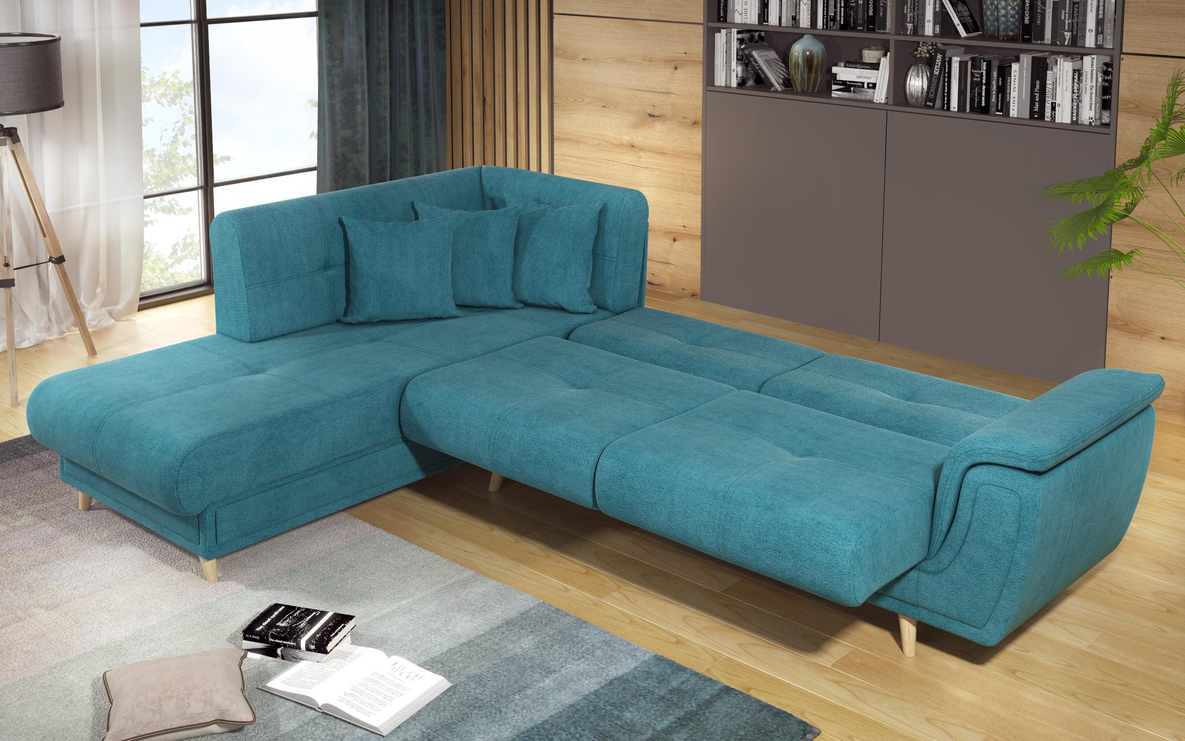 Extendable corner sofa + click-clack mechanism Princess Premium, blue  12
