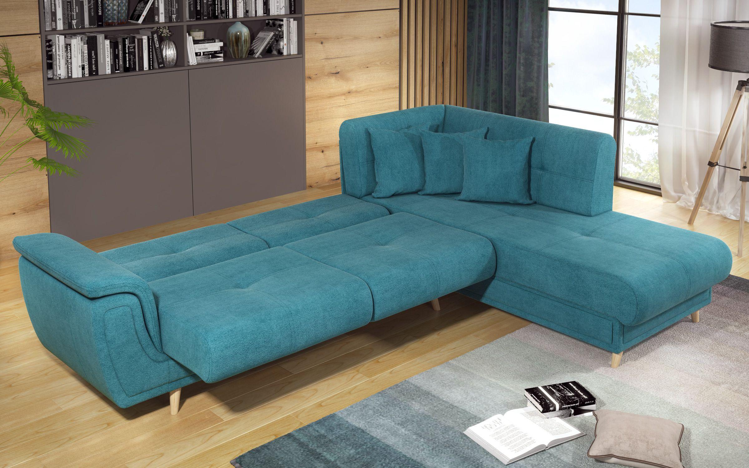 Extendable corner sofa + click-clack mechanism Princess Premium, blue  12