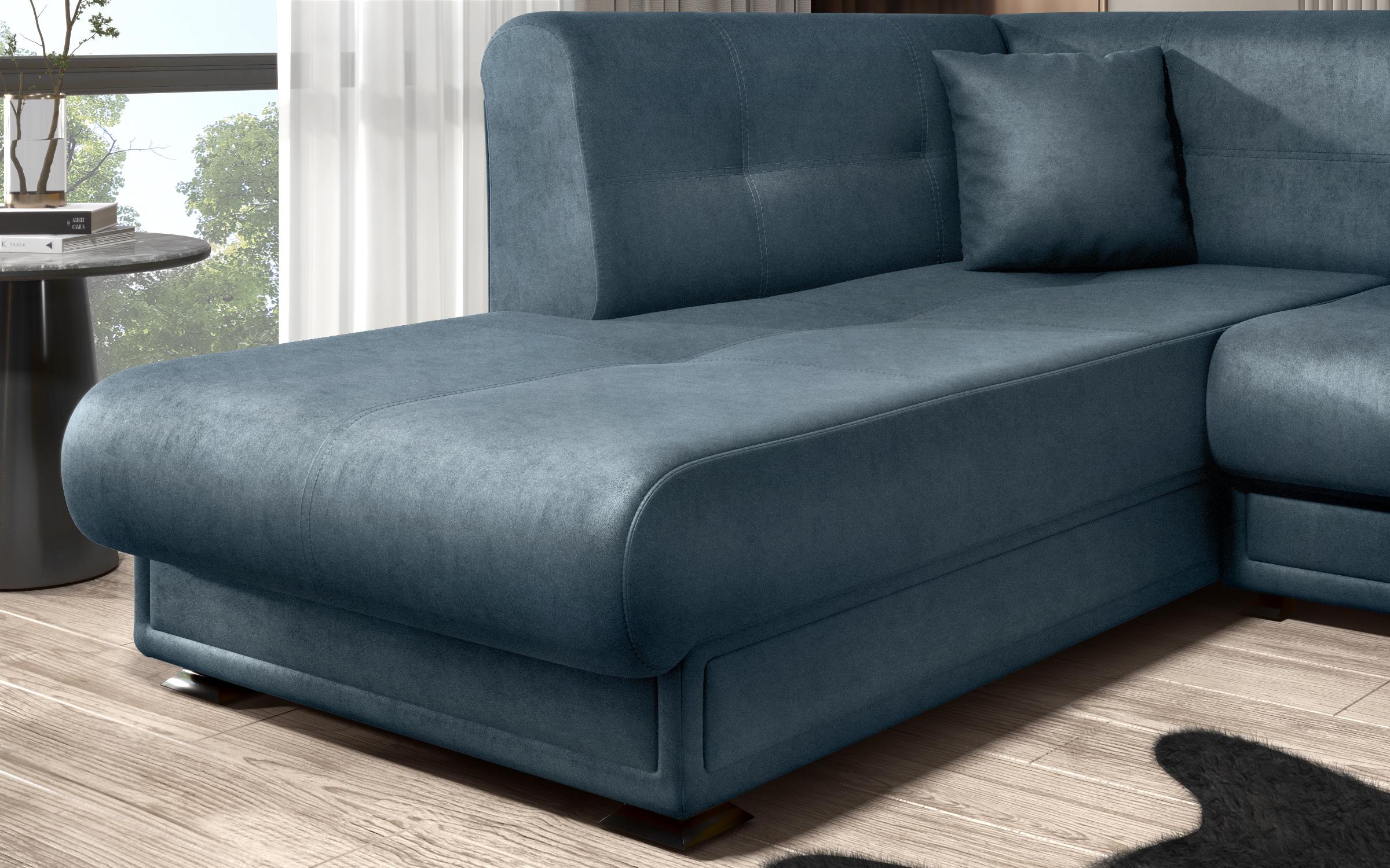 Extendable corner sofa + click-clack mechanism Princess ΙΙ, blue  7