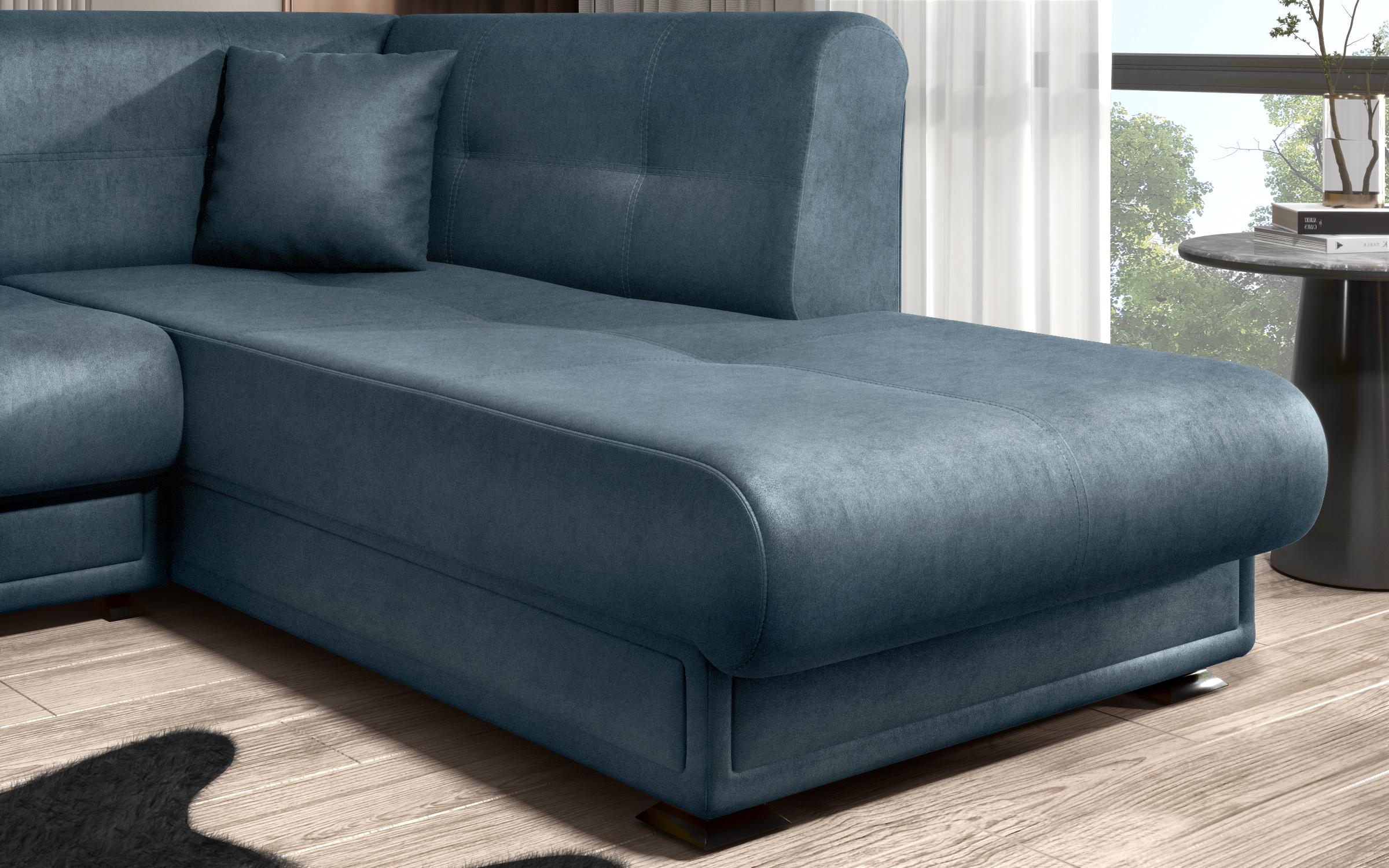 Extendable corner sofa + click-clack mechanism Princess ΙΙ, blue  7