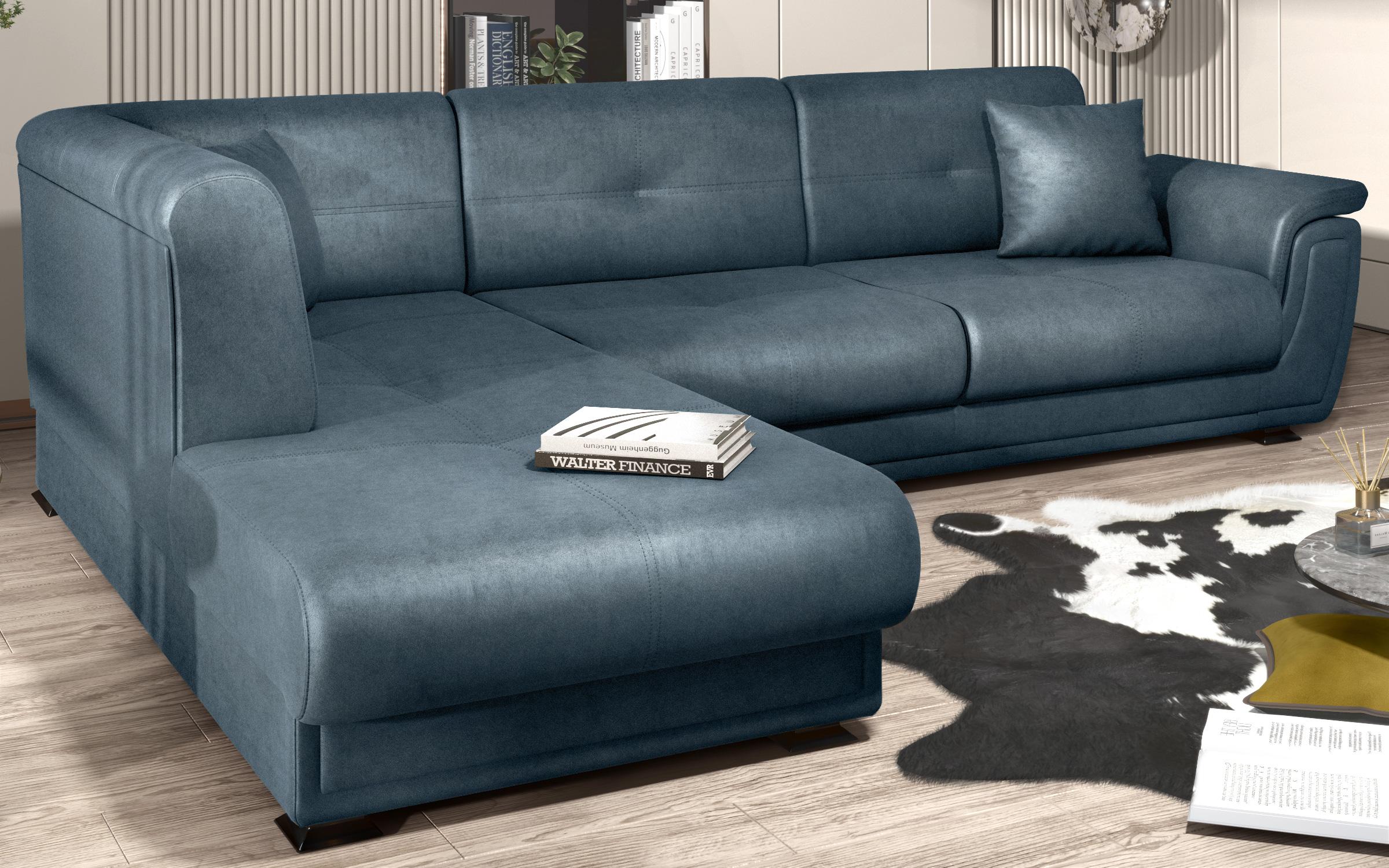 Extendable corner sofa + click-clack mechanism Princess ΙΙ, blue  4