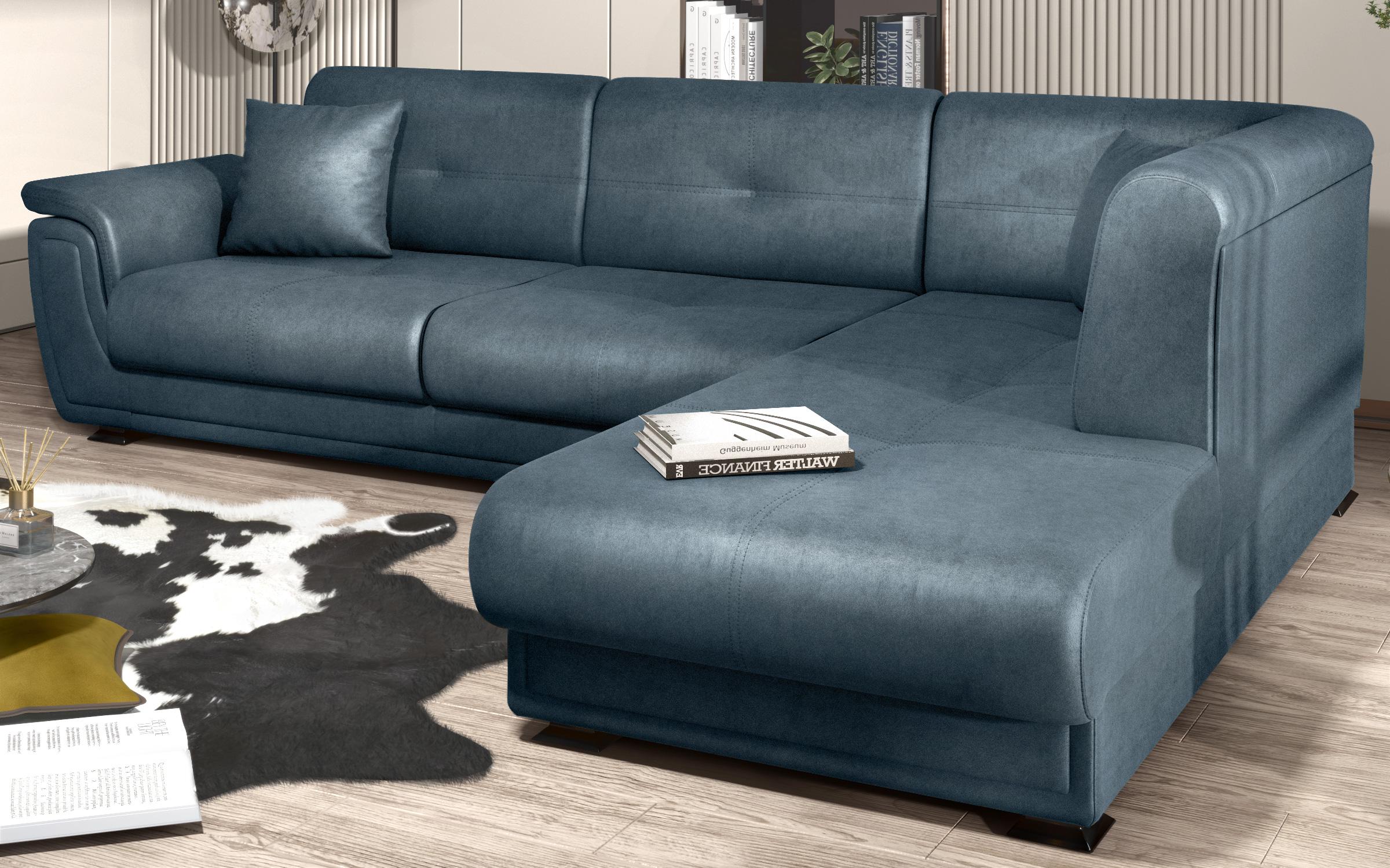 Extendable corner sofa + click-clack mechanism Princess ΙΙ, blue  4