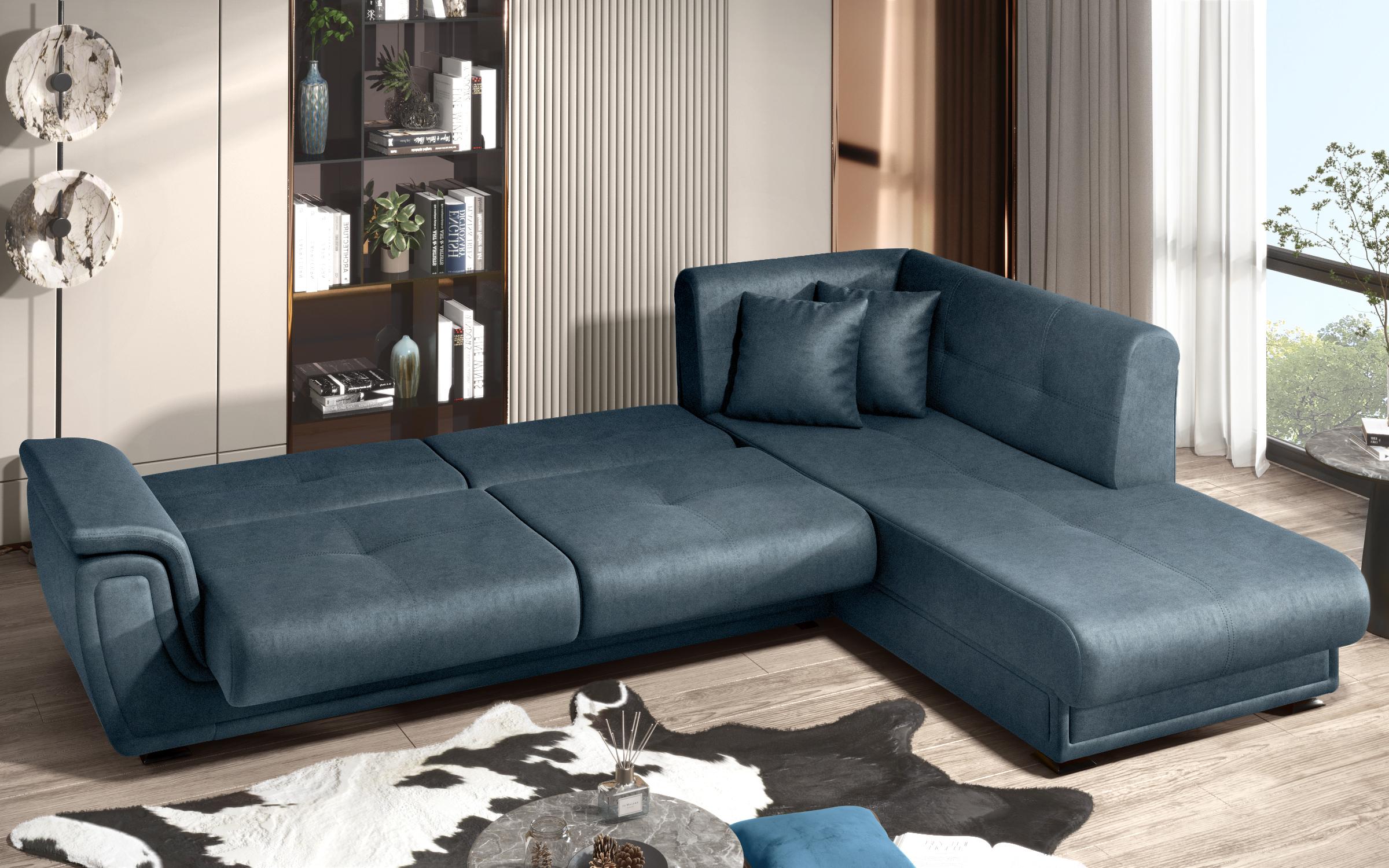 Extendable corner sofa + click-clack mechanism Princess ΙΙ, blue  5