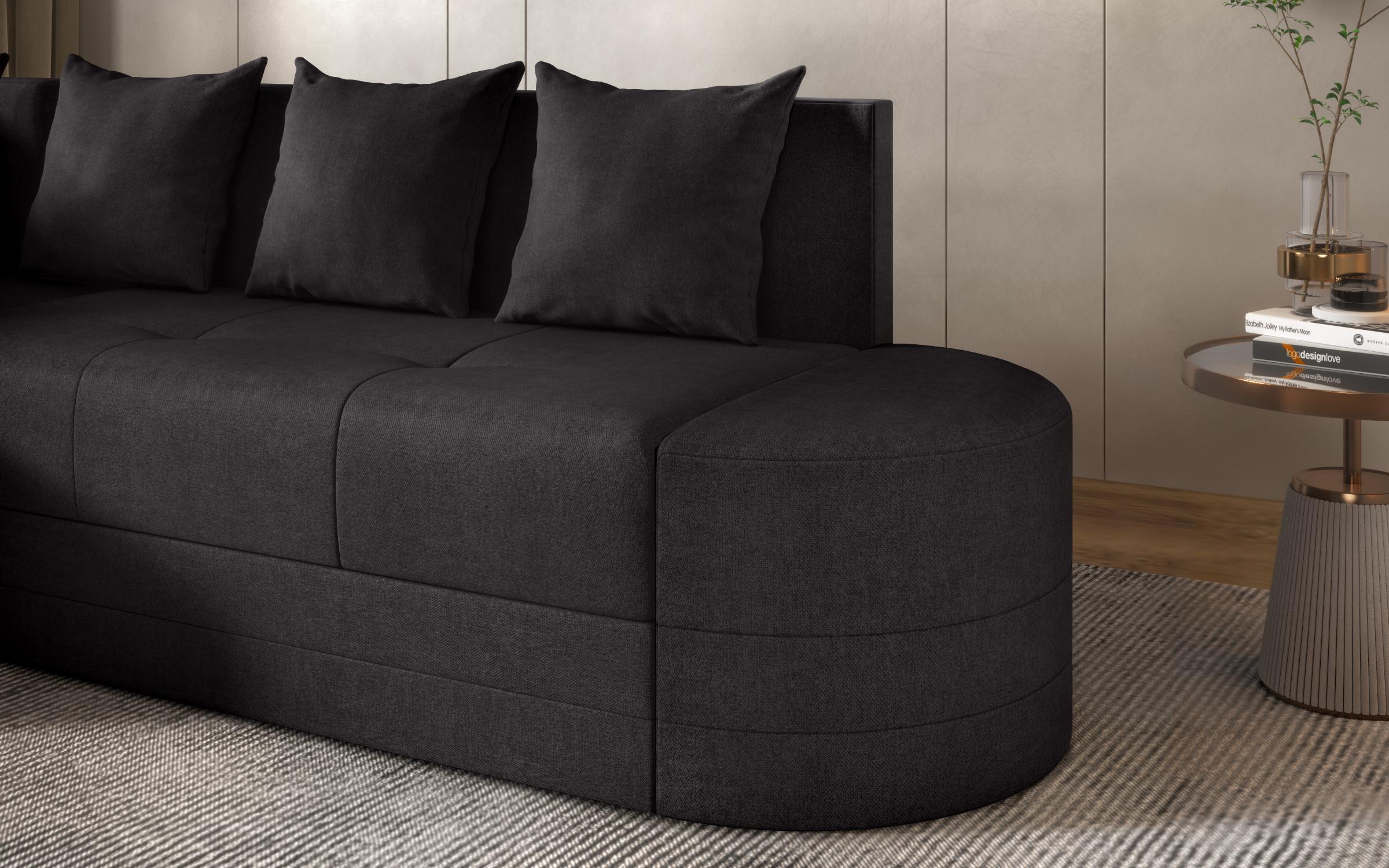 Extendable corner sofa Reilly, black  5
