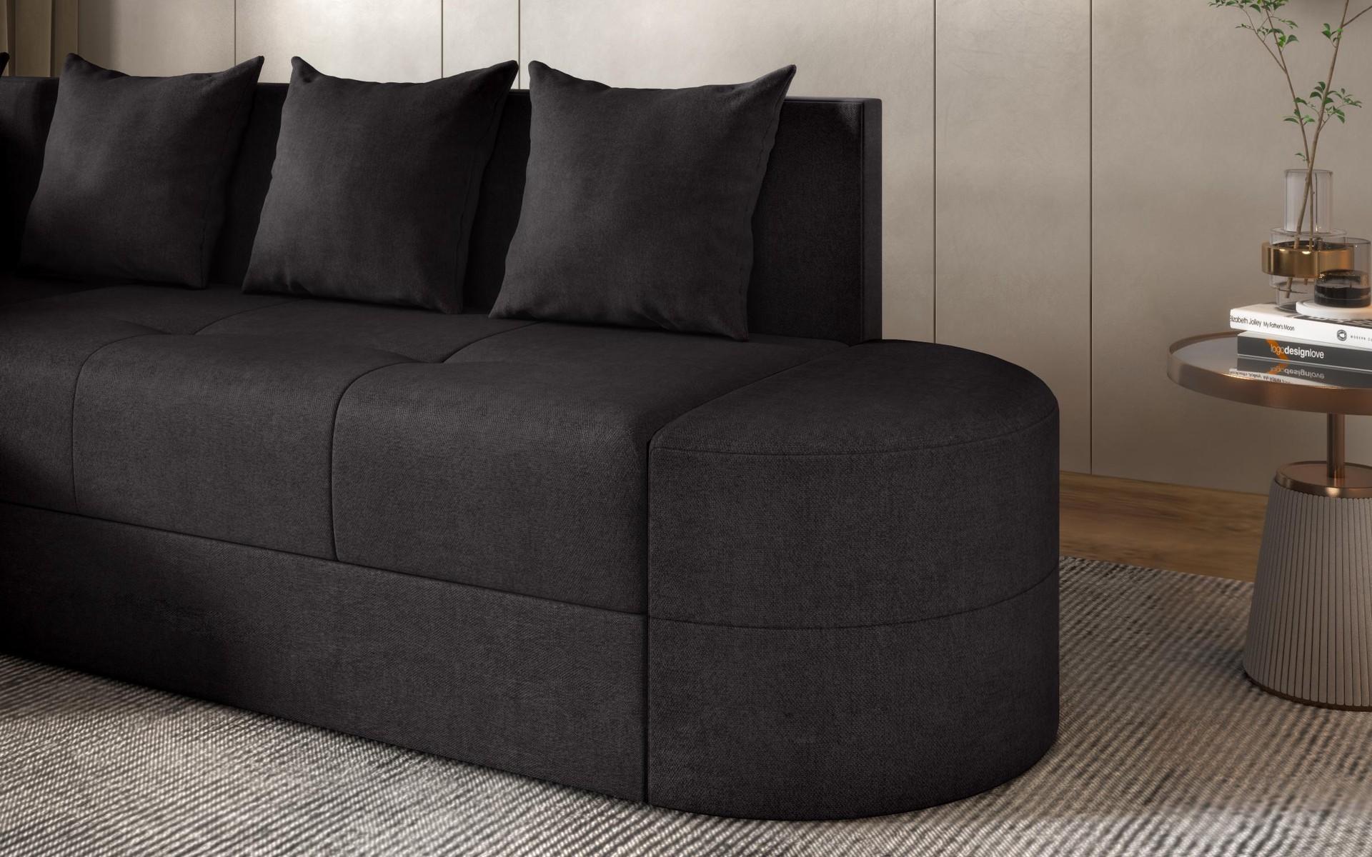 Extendable corner sofa Reilly, black  8