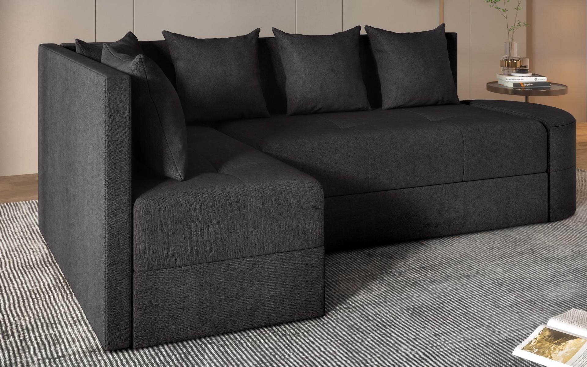 Extendable corner sofa Reilly, black  5