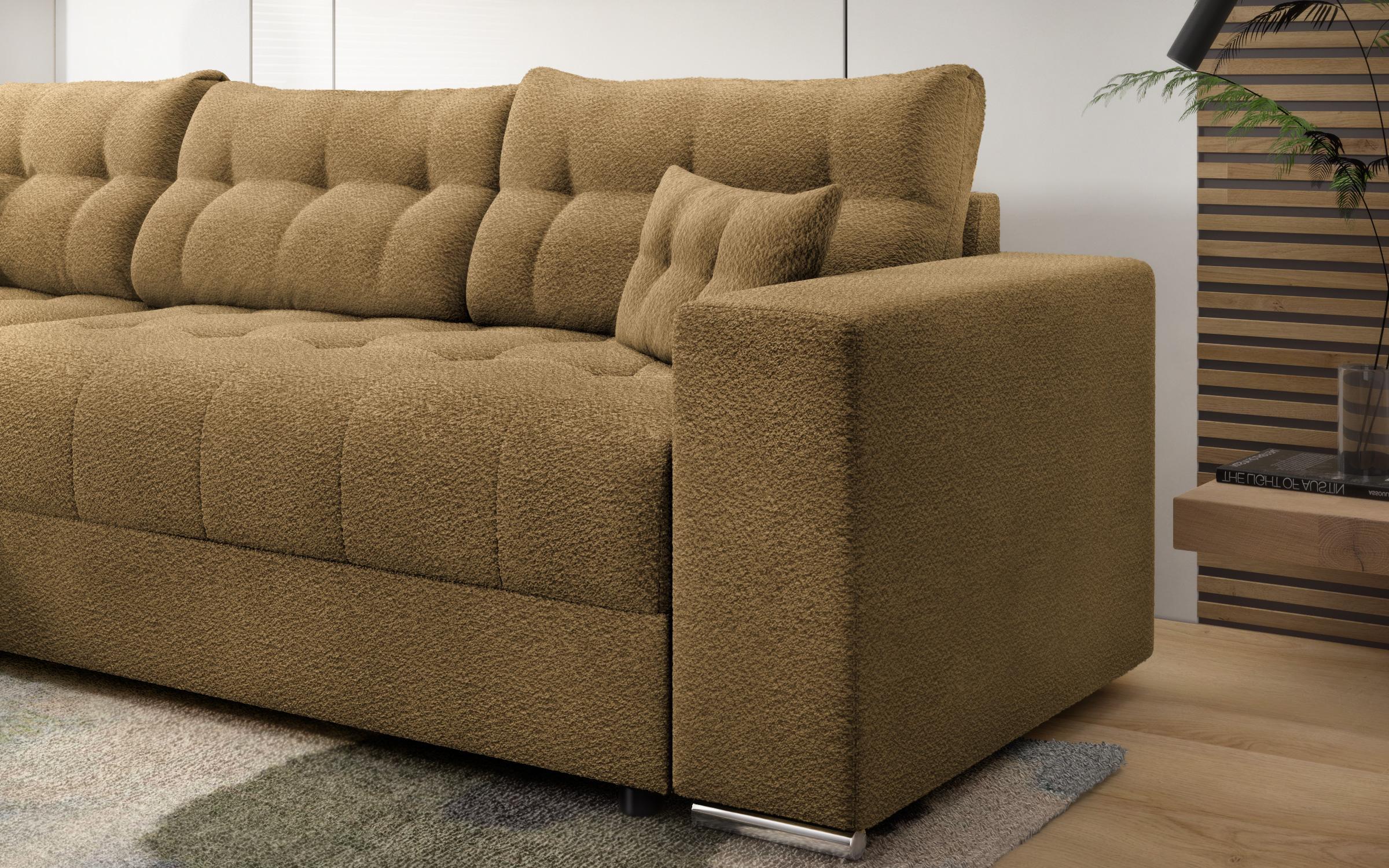 Extendable corner sofa Sander, mustard  7